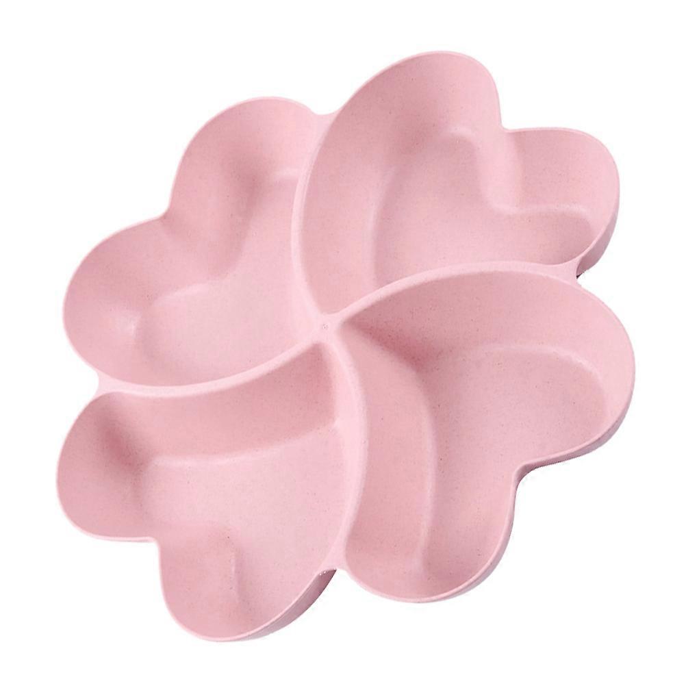 Fruit Serving Platter Multi-Grid Dish for Fruits and Snacks Straw Pink Food Classification 1Pack