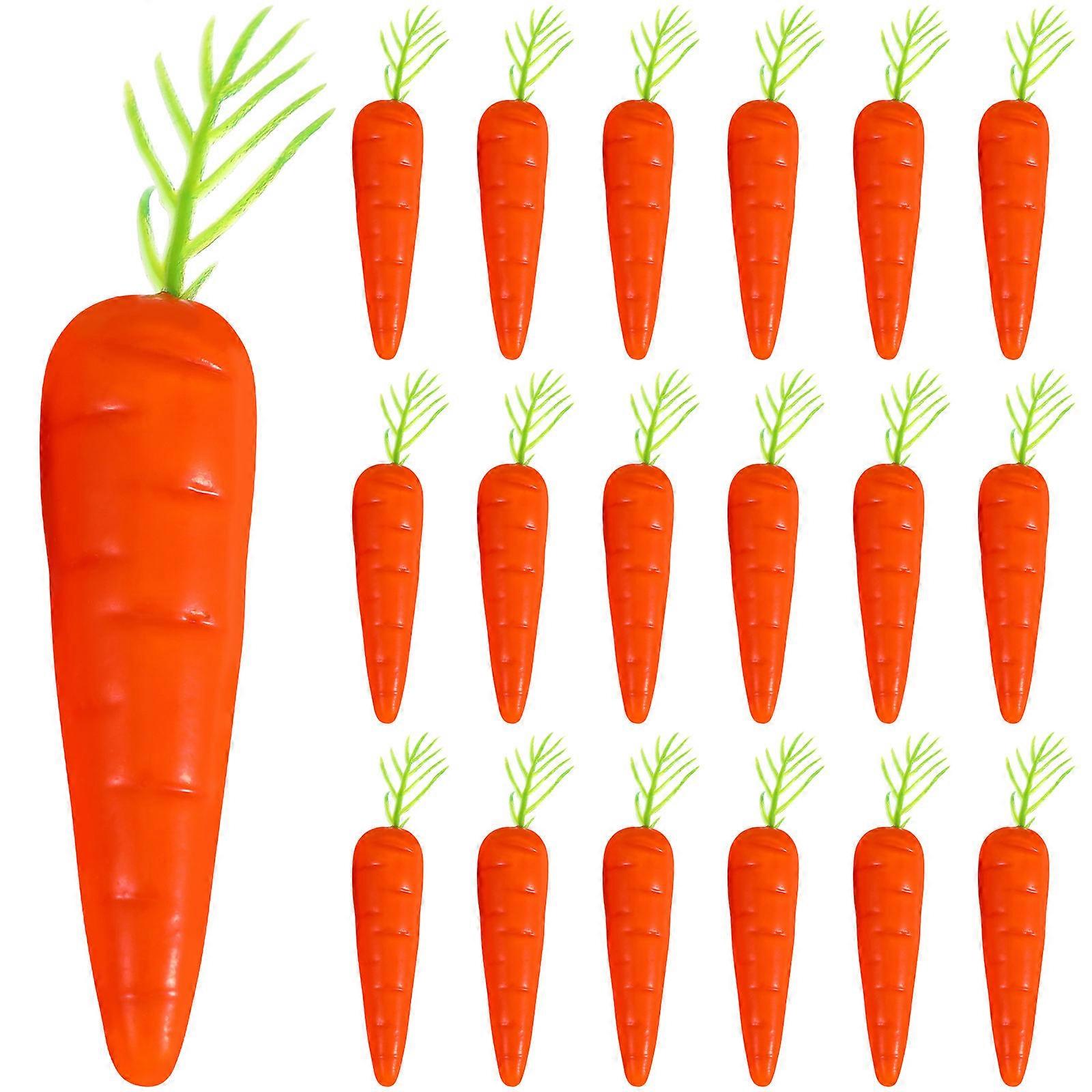 25 Pcs Mini Carrots Simulation Vegetable Toys Small Carrots Models Easter Ornaments Props Decorations