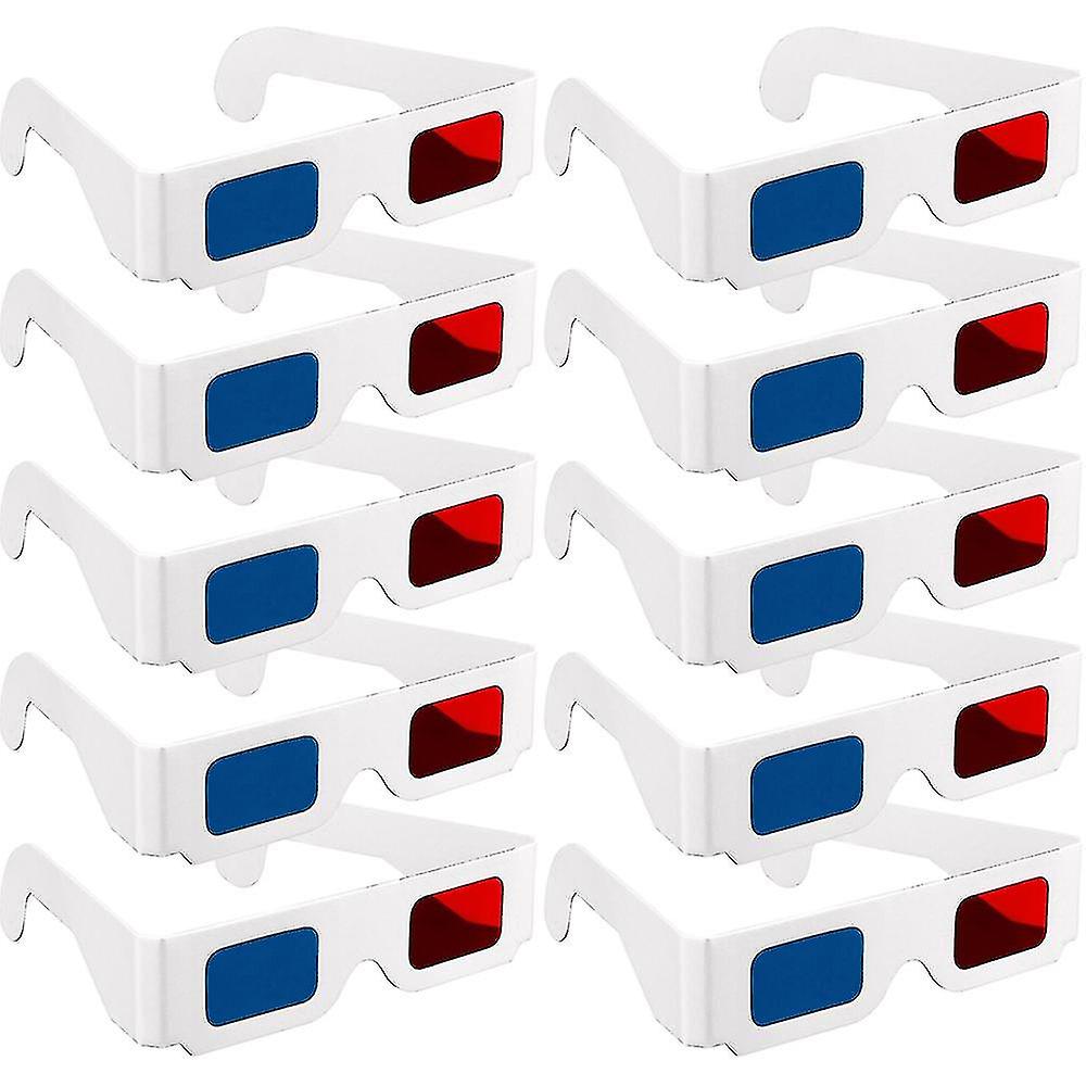 10 Pairs 3d Cardboard Glasses Glasses Universal Anaglyph 3d Glasses Cardboard