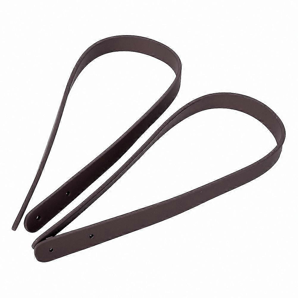 2 Pieces Leather Bag Handles with 8 Sets of Bronze Rivets for DIY Handbag Crafting, Brown Split Leather Straps
