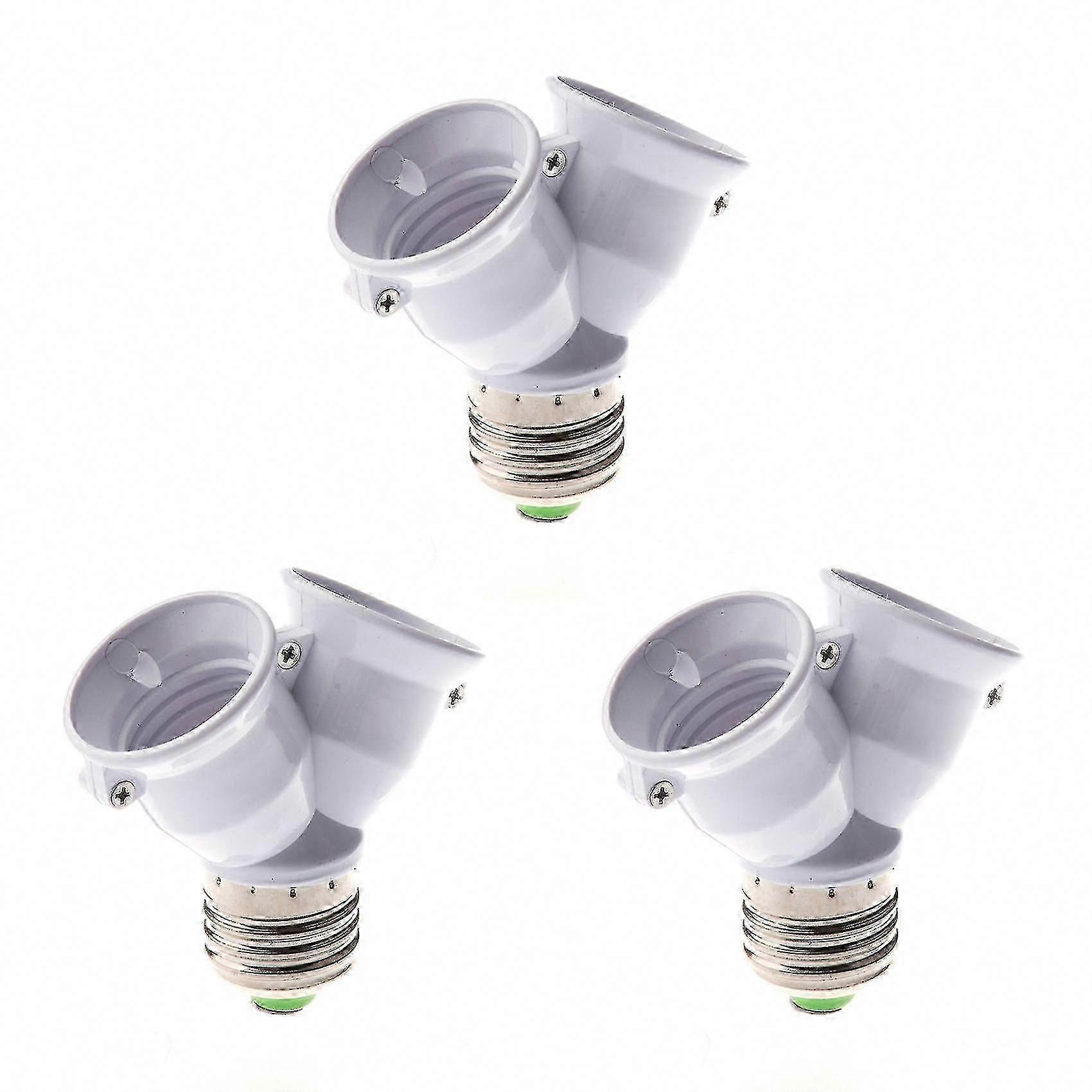 3x E27 to 2 E27 LED Light Bulb Adapter Converter Splitter Socket Base - YUHAO