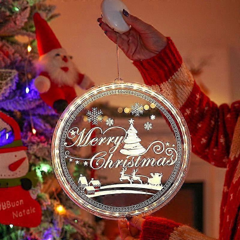 Christmas Decorations Christmas Window Curtain Lights, Hanging Ring...