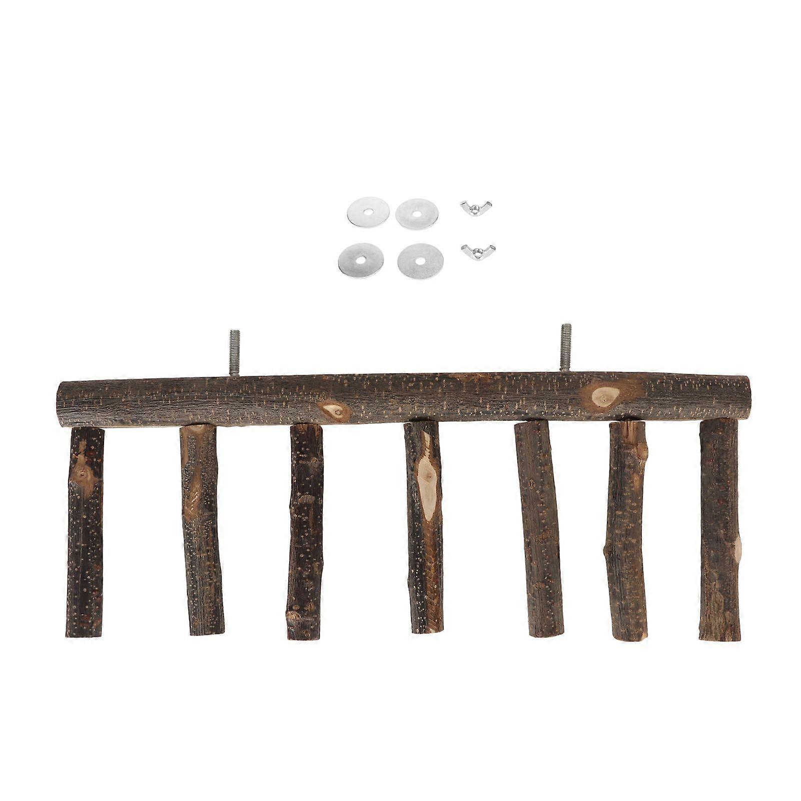 Bird Wooden Ladder Grinding Claws Multi Step Ladder Parrot Perch Ladder for Small Medium Parrot 7 Step
