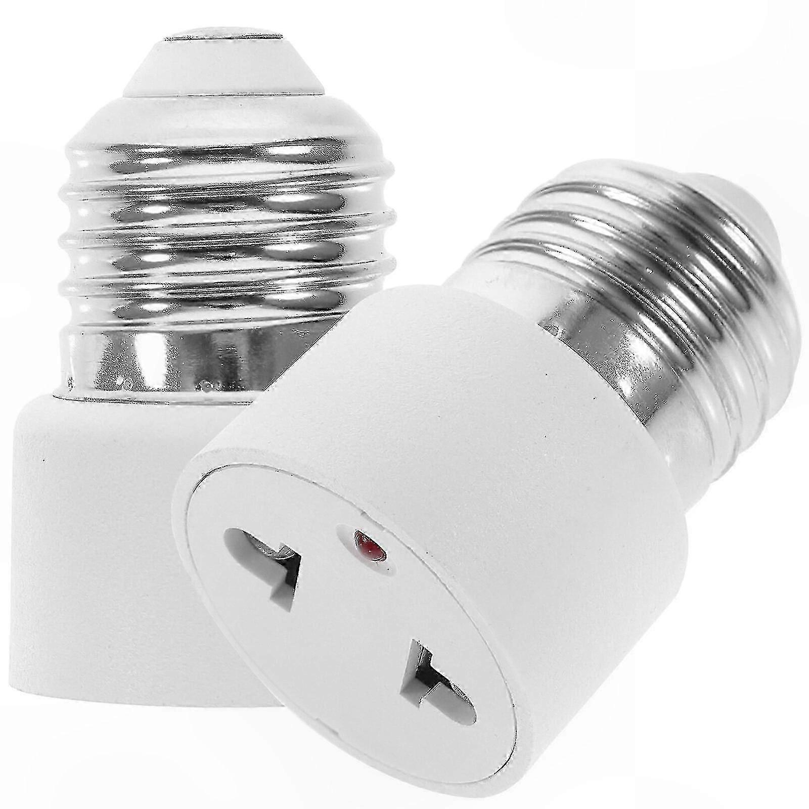E27 to 2-Prong Outlet Adapter for Dual Light Sockets