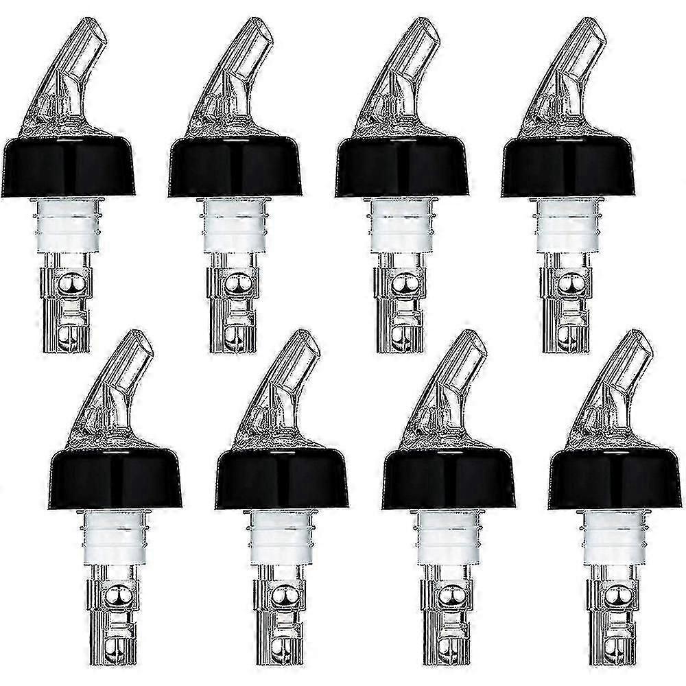 8 Pieces Automatic Measured Bottle Pourer, Spout Bottle Pourer With Tail And Collar, Liquor Bottle