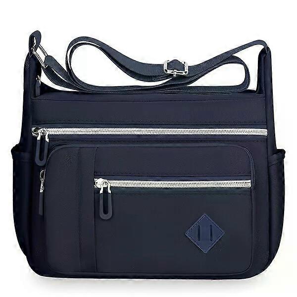 Ladies' large-capacity shoulder bag with multiple zippered pockets, suitable for work and daily use