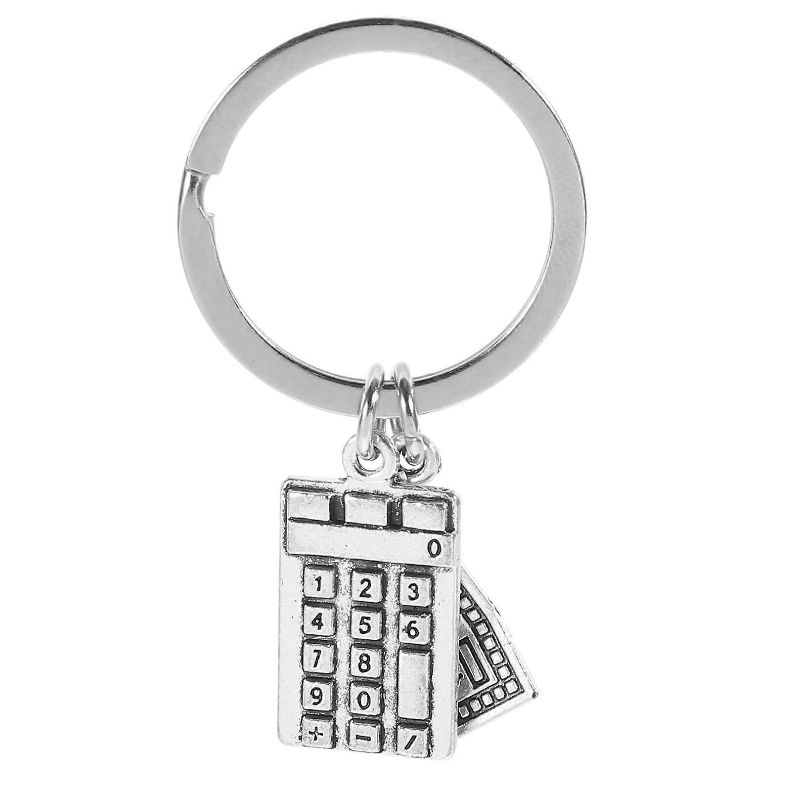 Calculator Keychain Crafted from Zinc Alloy in Silver Ideal for Decoration 1 Piece