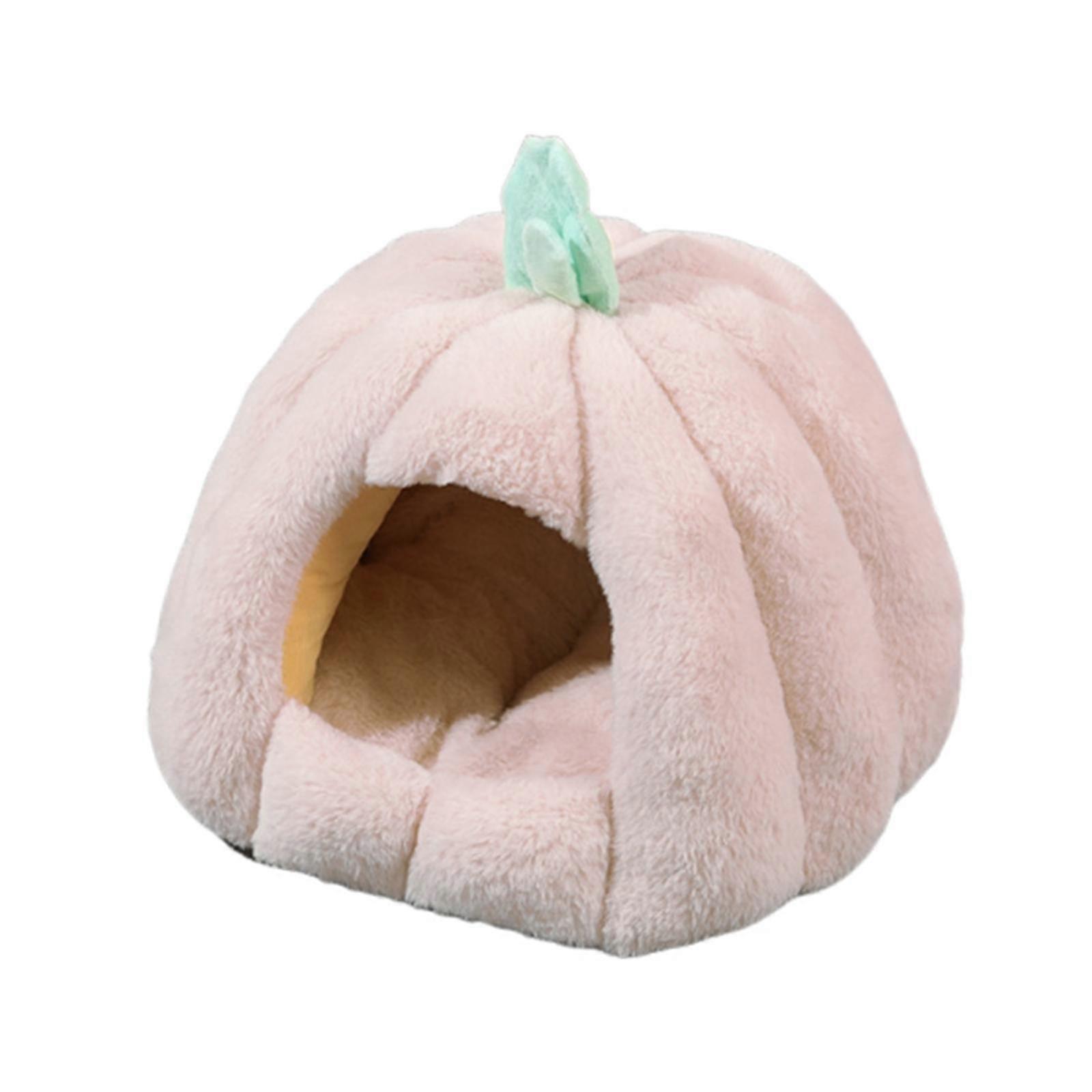 Cat Nest Cat Bed Soft Winter Semi Enclosed Velvet PP House Teddy Kennel for 2