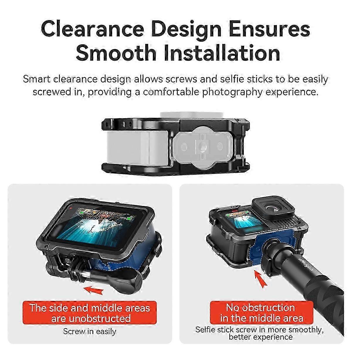 Camera Protective Case with Cold Shoe and Silicone Lens Cover for Hero 13/12/11/10/9 Cameras