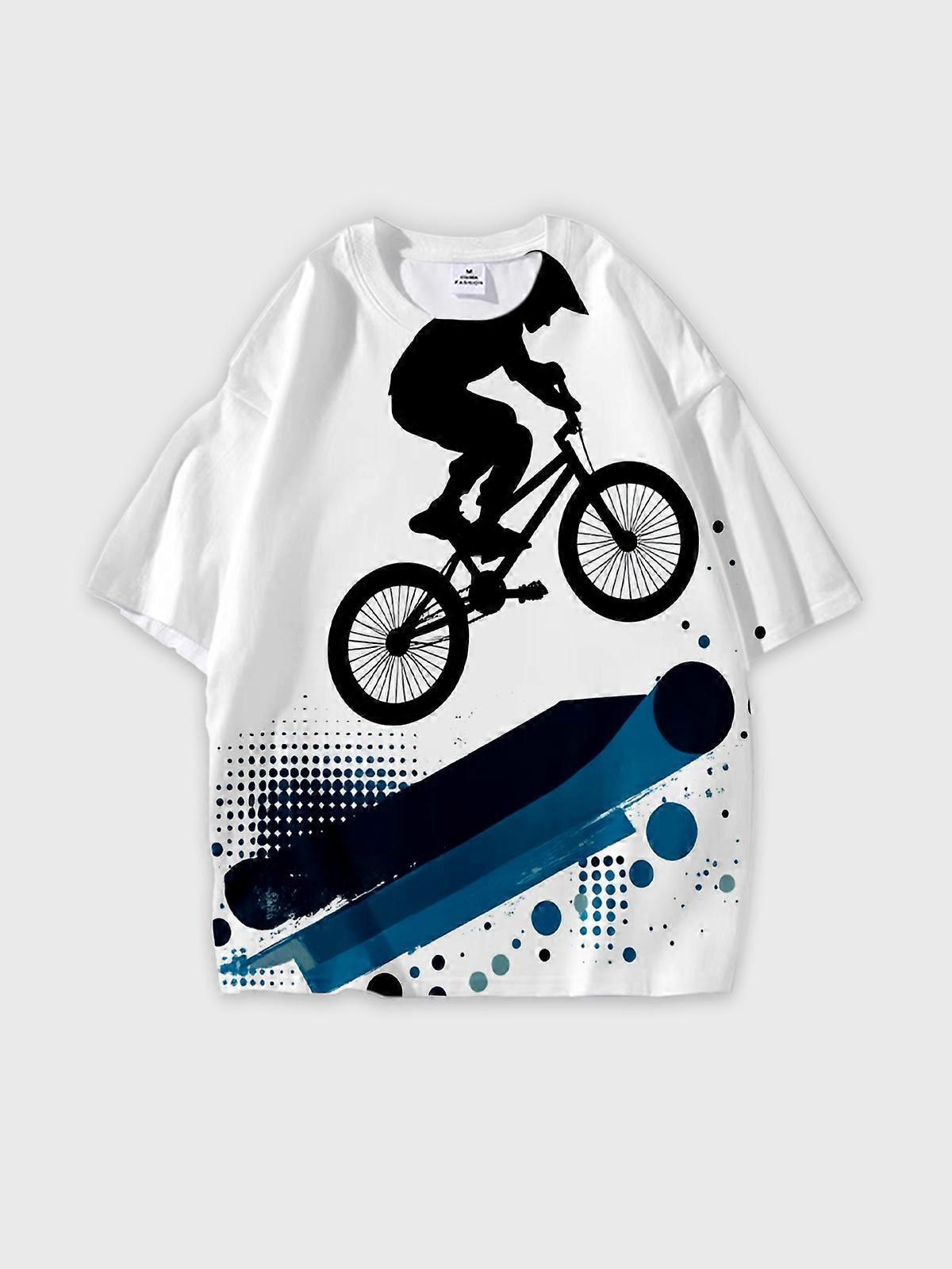 T-Shirt Short Sleeve Round Neck, Summer Casual Loose Graphic Tee, Unisex Pattern W2443