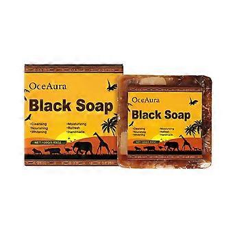 Raw Organic African Black Soap Bar, langdurig voor de vette huid, 100% pure natuurlijke lichaamsreiniger uit Ghana, authentiek, gemaakt met natuurlijke ingrediënten
