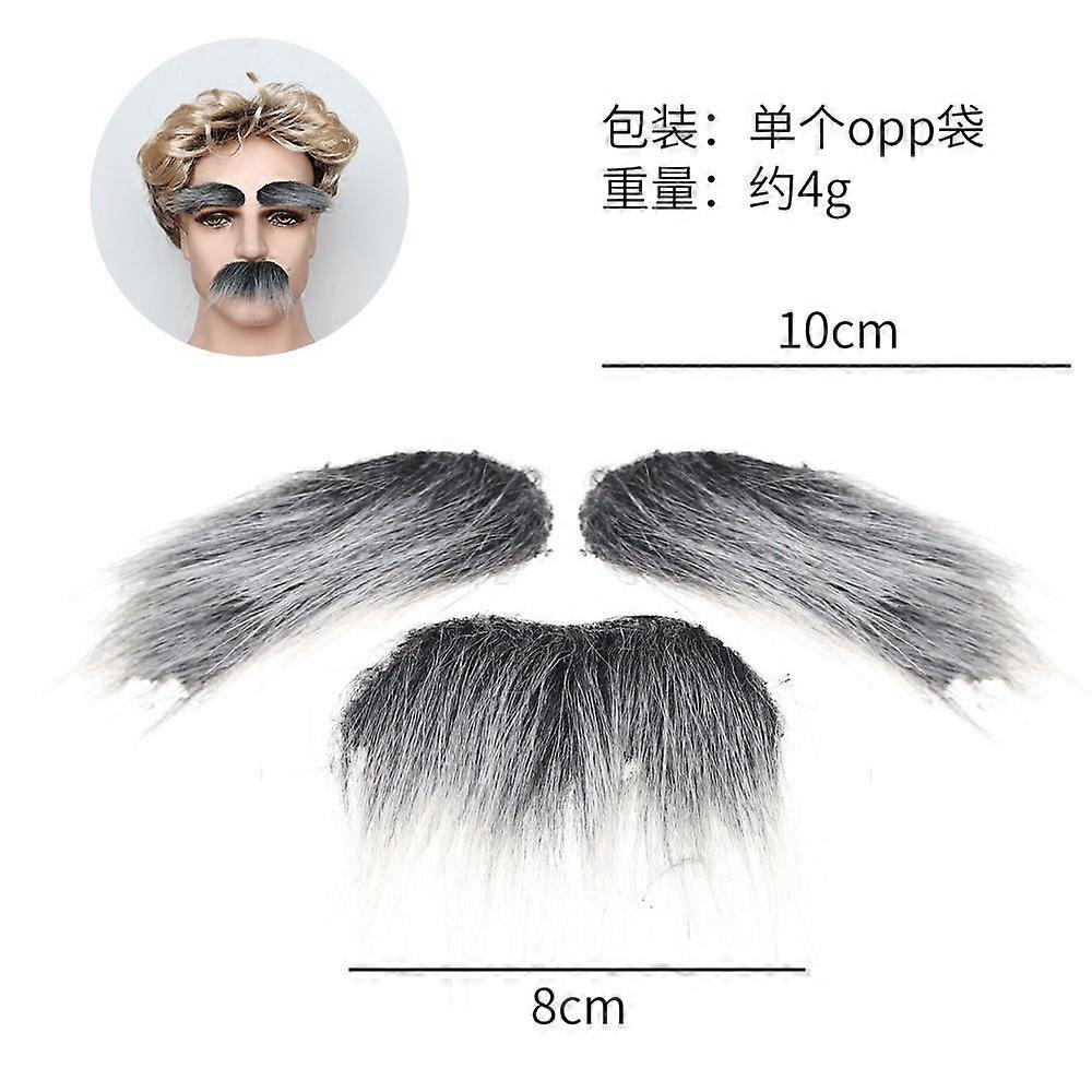 1 Set Fake Eyebrow Mustache Set for Halloween Party Self-Adhesive Realistic Mustache and Eyebrow Funny Costume Prop for Masquerade Cosplay and Festive