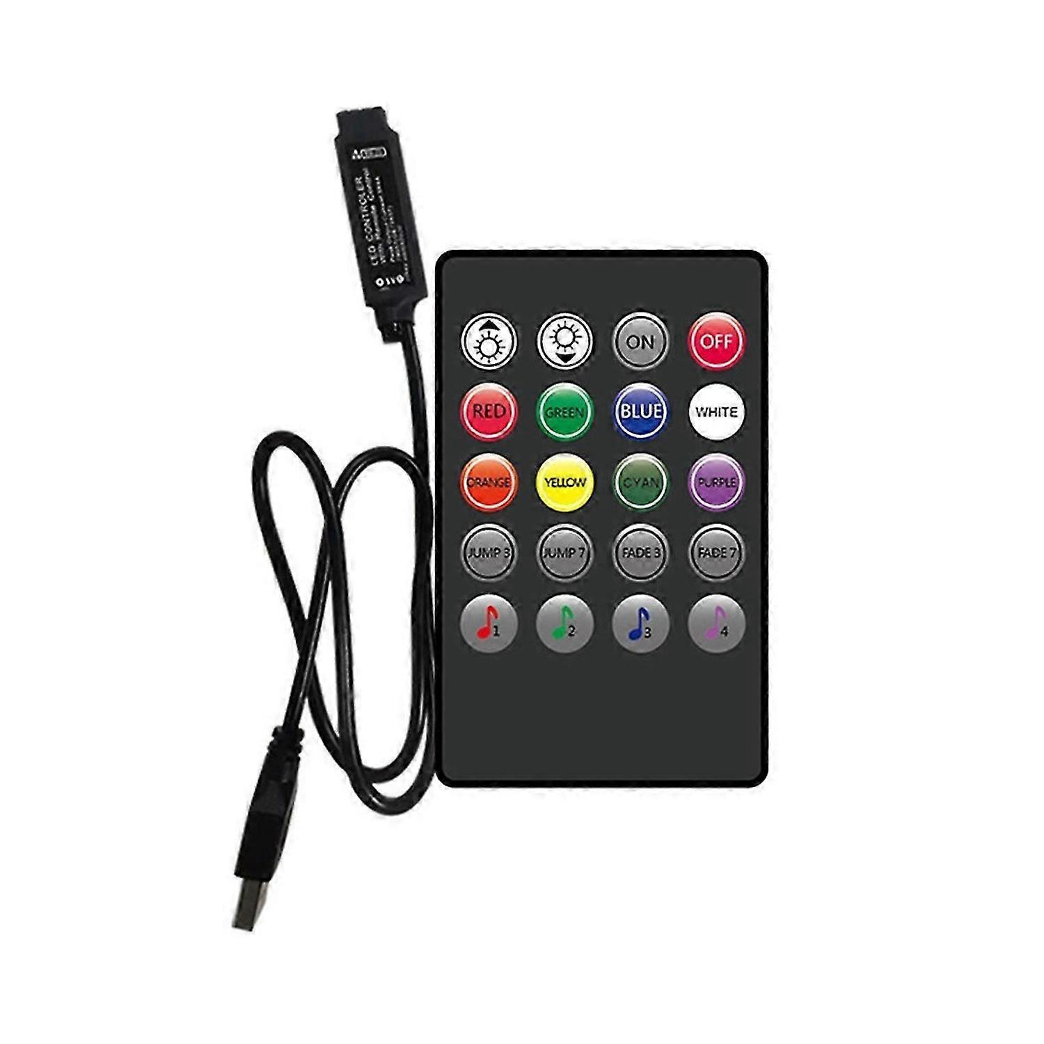 5V Music RGB Controler USB Control 20Key RGB Controller IR Wireless Music Sync Light Dimmer for Led