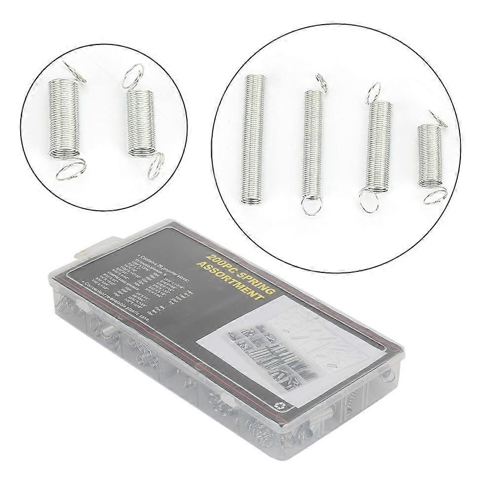 200pcs 20 Sizes Extension & Compression Springs Kit with Box