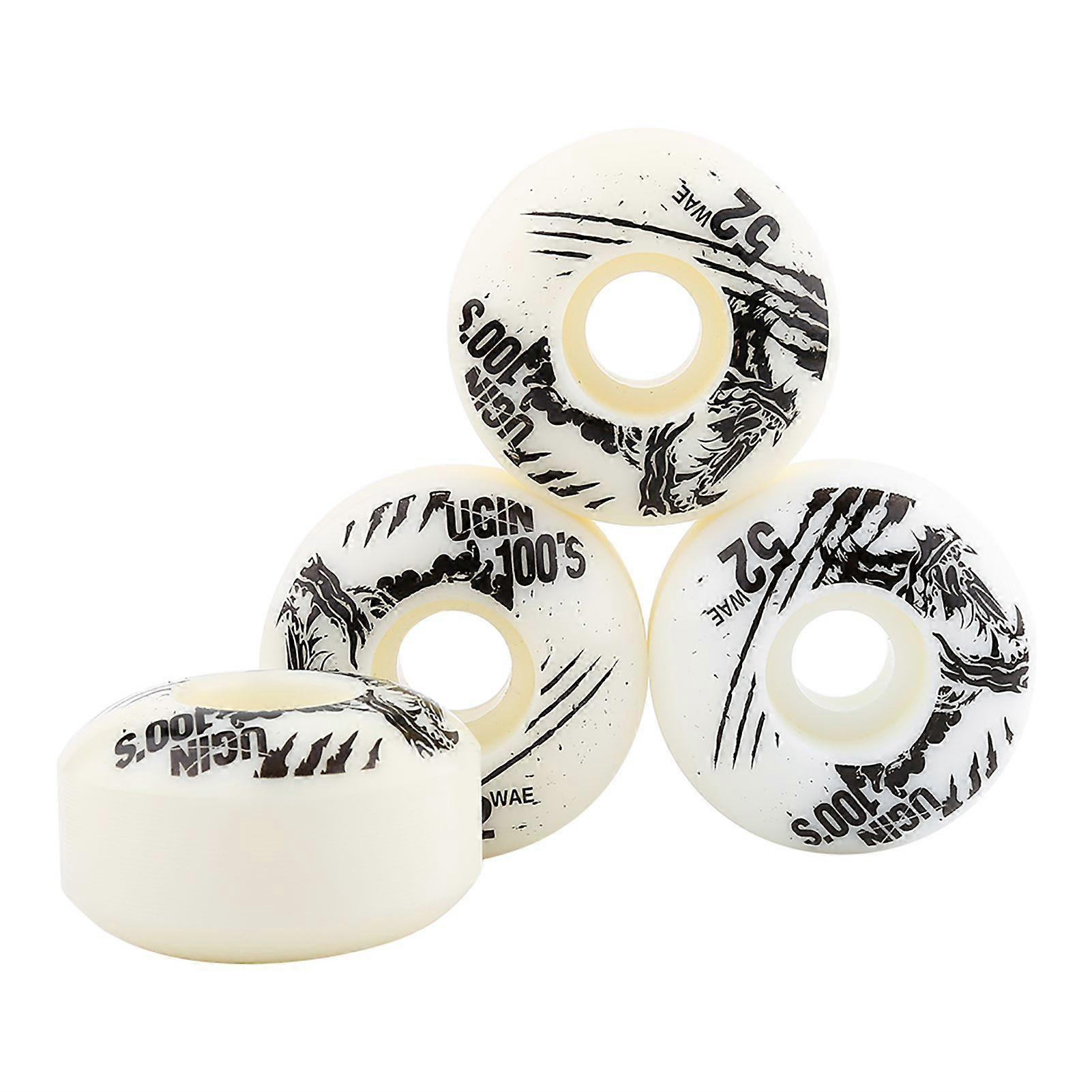 52mm x 30mm 4 pcs/set Outdoor Classic Durable PU Cruiser Longboard Skateboard Wheels (white)