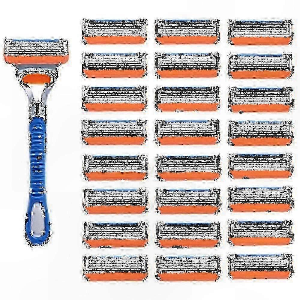 Replacement Razor Blades for 4-24pcs Manual Shaving Cartridges, Compatible with Fusion 5 Systems