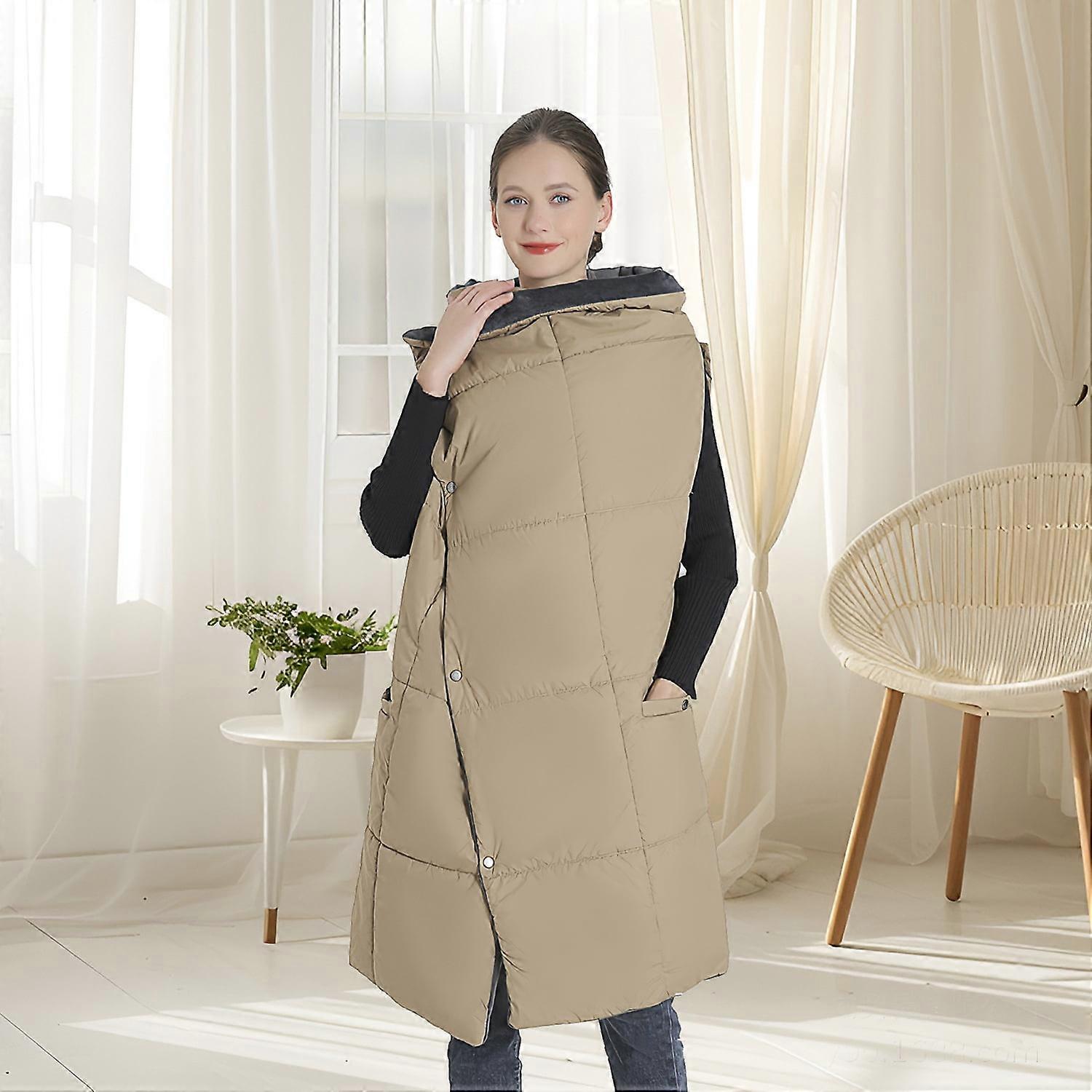 Heated Blanket 61"x51" Battery Operated, Cordless USB Heating Shawl, Portable Electric Throw with 3 Heat Settings, Soft Warm Blanket for