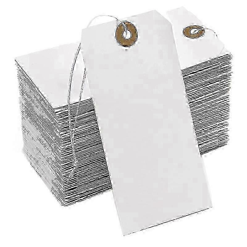 Large Reinforcing Hole Paper Tag with String Attached,200 Pcs Paper Hanging Tags with Elastic Rope