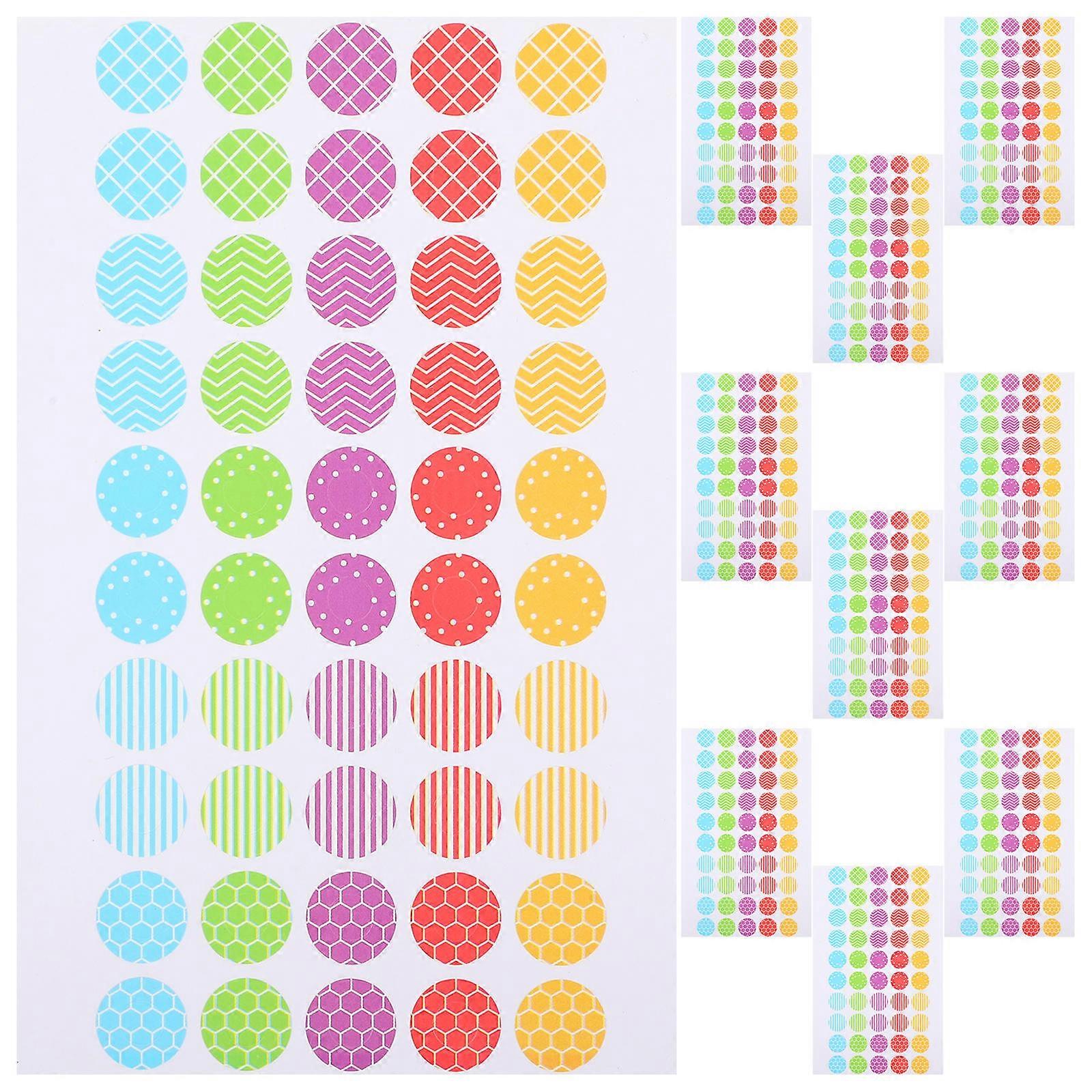 Colorful Binder Paper Hole Reinforcement Stickers for Decor 10 Sheets