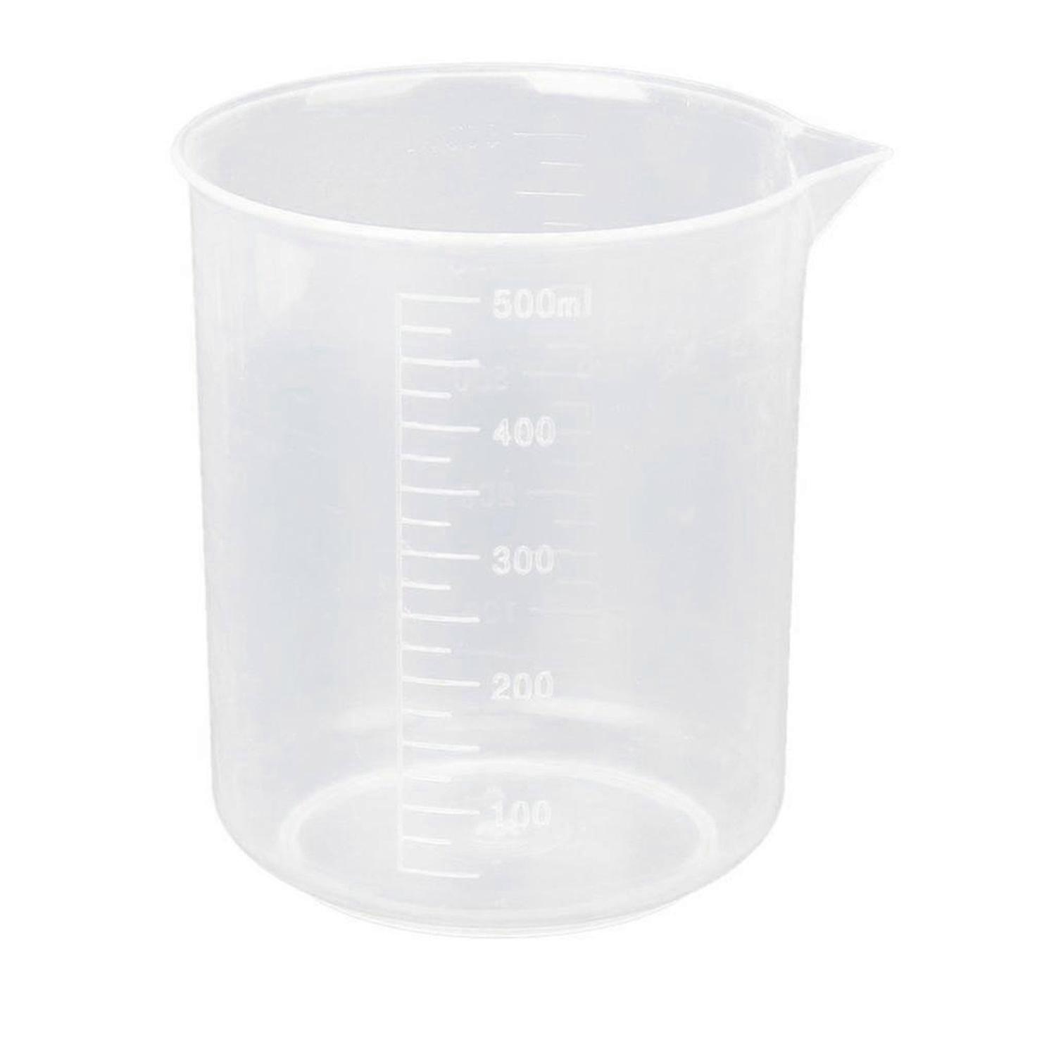 500 ml:n läpinäkyvä asteikkolasi