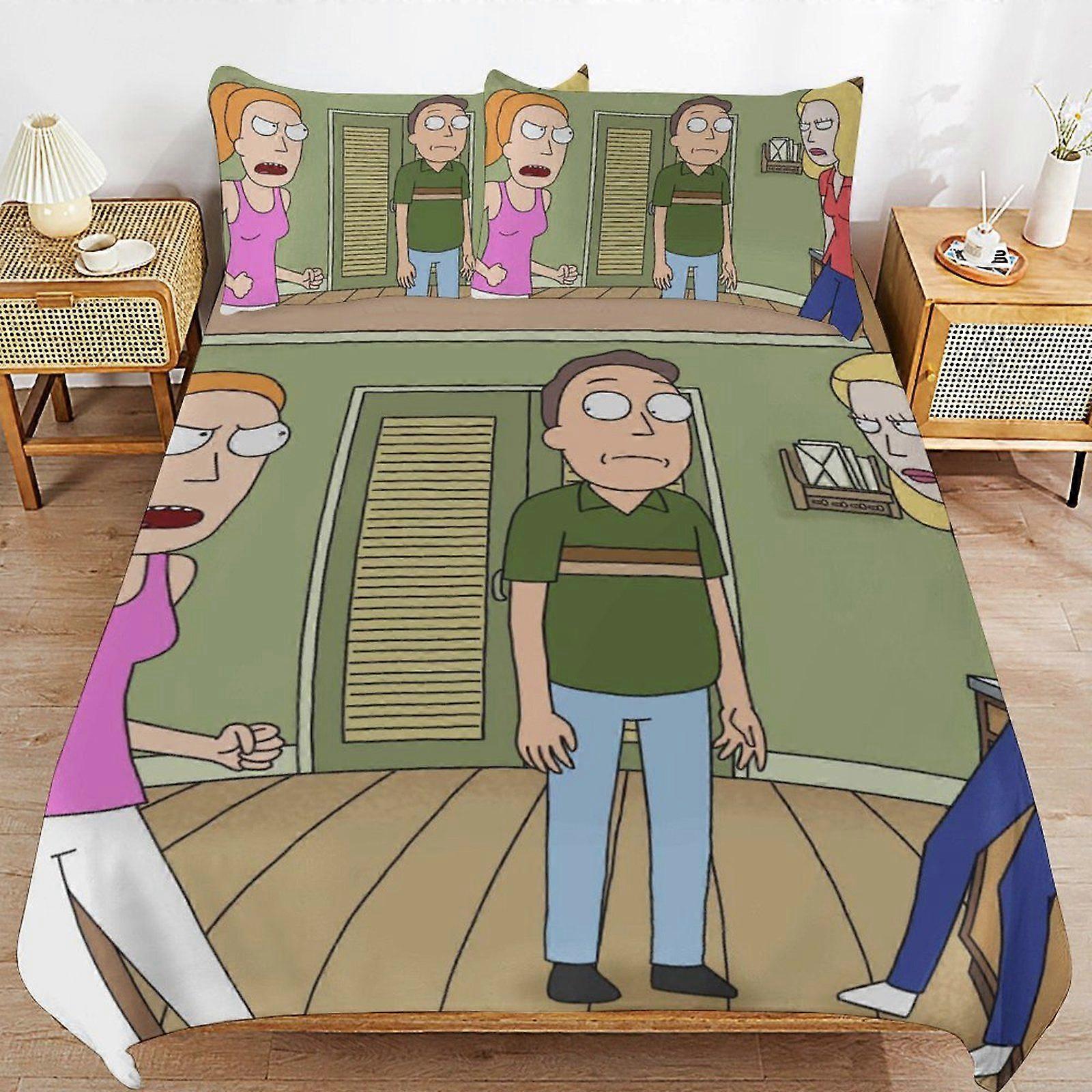 a14 Rick and Morty Season Gentle Texture Machine Washable Bedding Essentials Soft Touch Duvet Cover Sets for Home n14