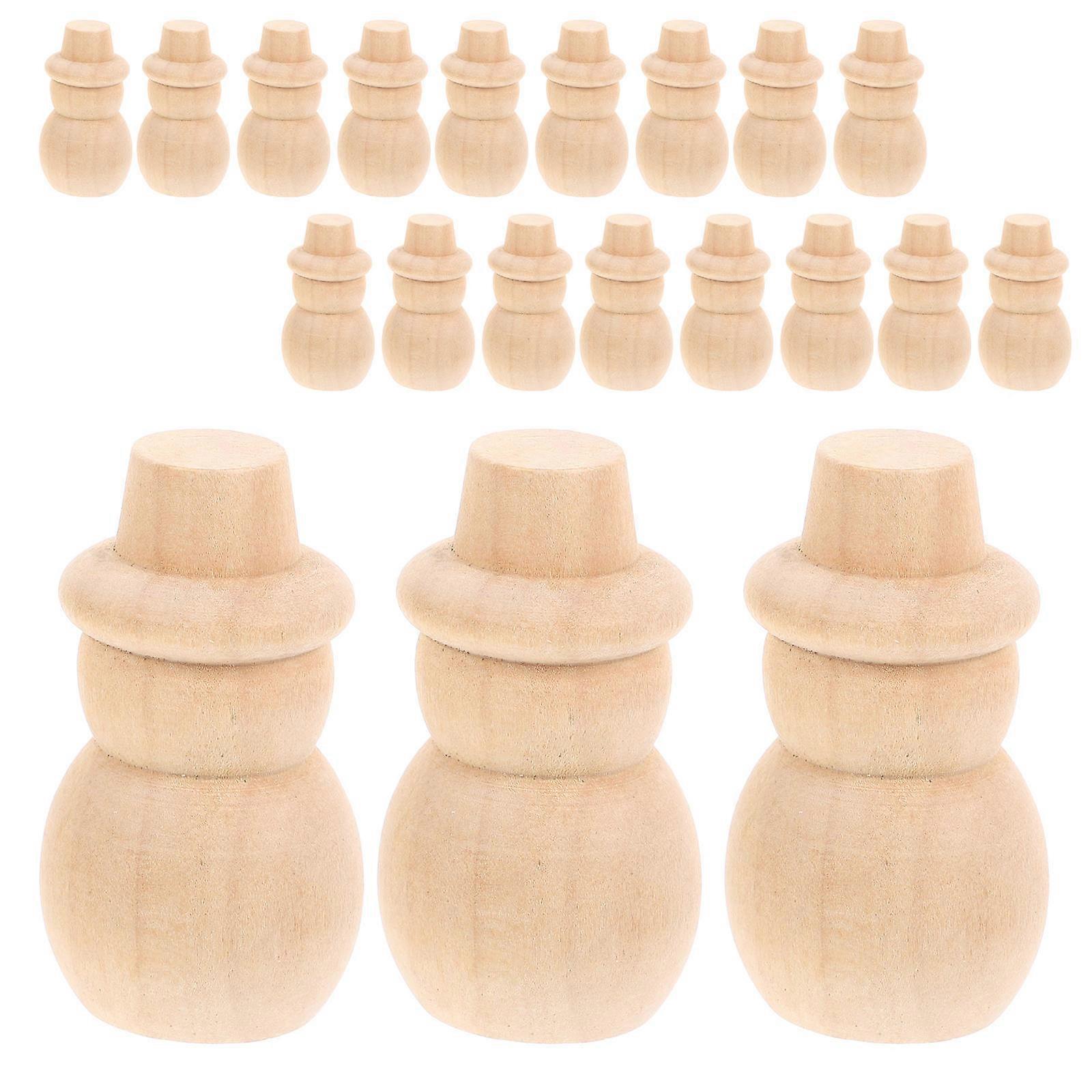 80Pcs Wooden Peg Dolls for DIY Craft Unfinished Wood Figures in Beige
