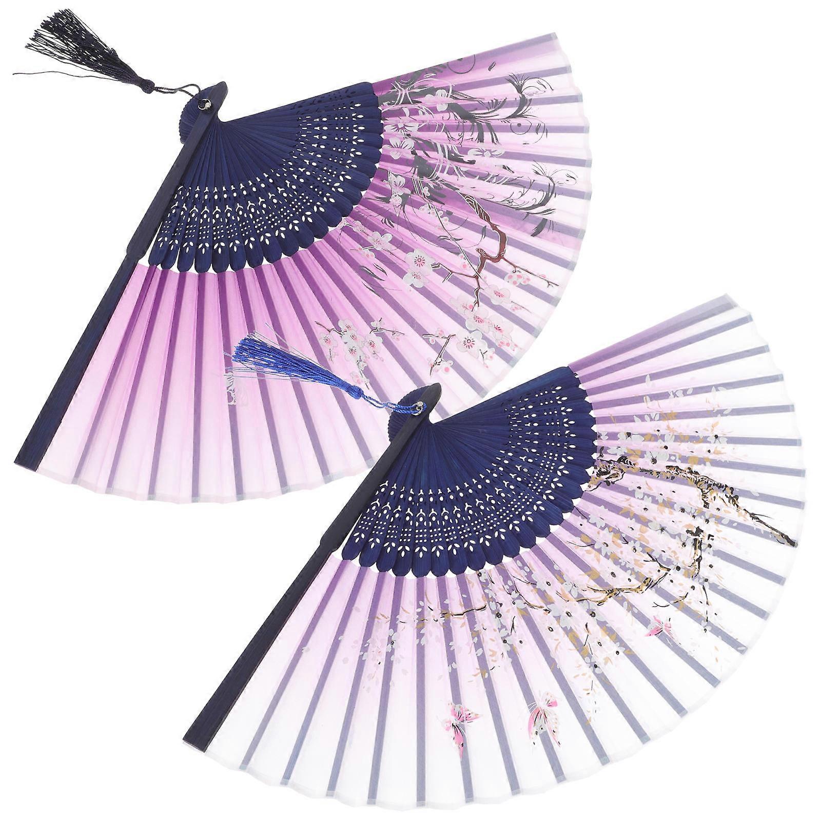 Folding Fan Folding Hand Fan for Decoration 6Pcs Chinese Style Prop