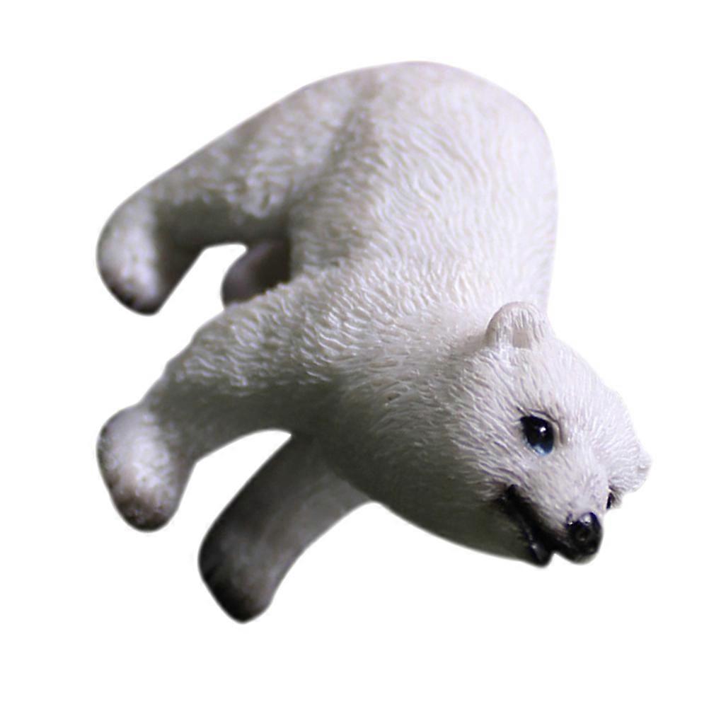 Bear Miniature Figurines Resin Bear Statue for Yard Decor 2Pcs White