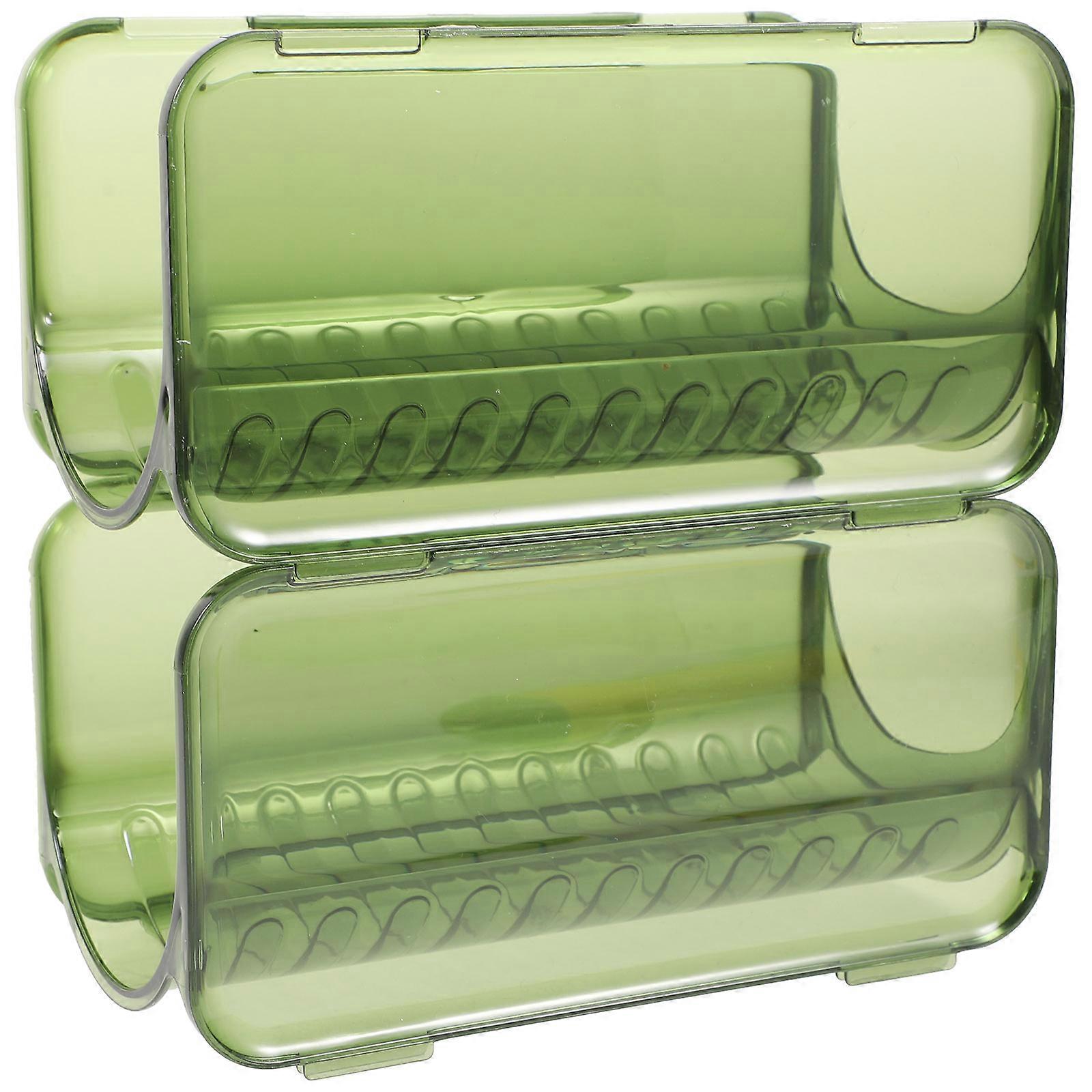 2Pcs Stackable Plastic Water Bottle Organizer Storage Rack for Kitchen Countertop Cabinet Refrigerator Green