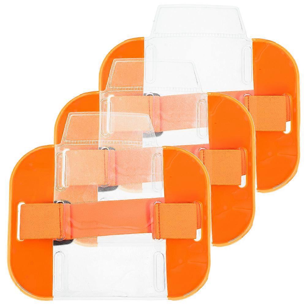 3Pcs Adjustable Armband Badge Holders For Security And Office Use In Restaurant Environments Nylon Material