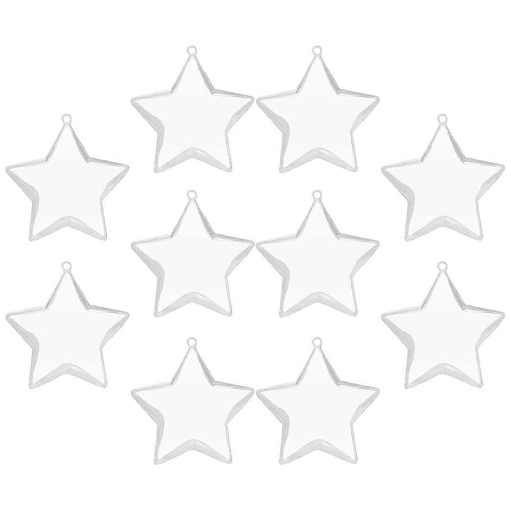 Christmas Tree Decorations Clear Star Ball Ornaments Plastic 40Pcs