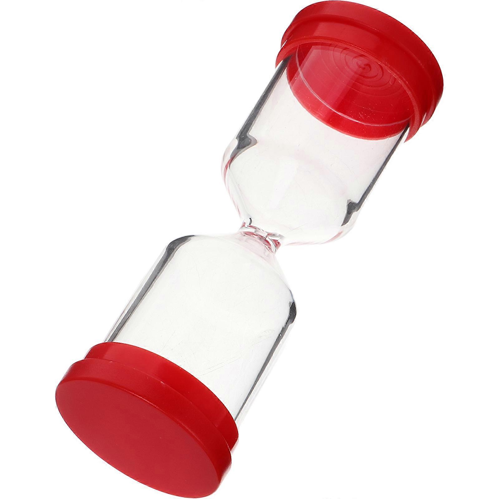 Portable Sand Timer Hourglass Timer for Home Decor Kitchen Use Red Plastic Design 1Set
