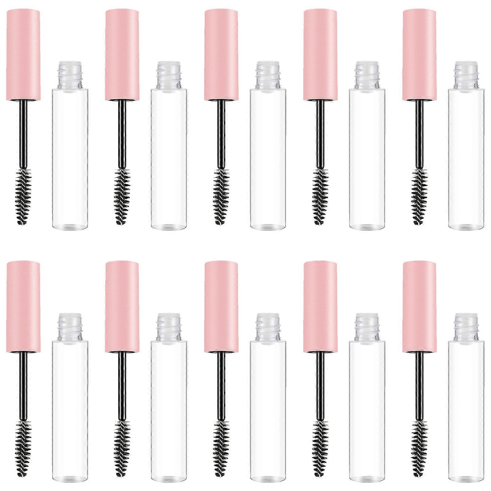 Cylindrical Refillable Mascara Tubes 10ml for Women with Storage Purpose in Pink Color 50Pcs