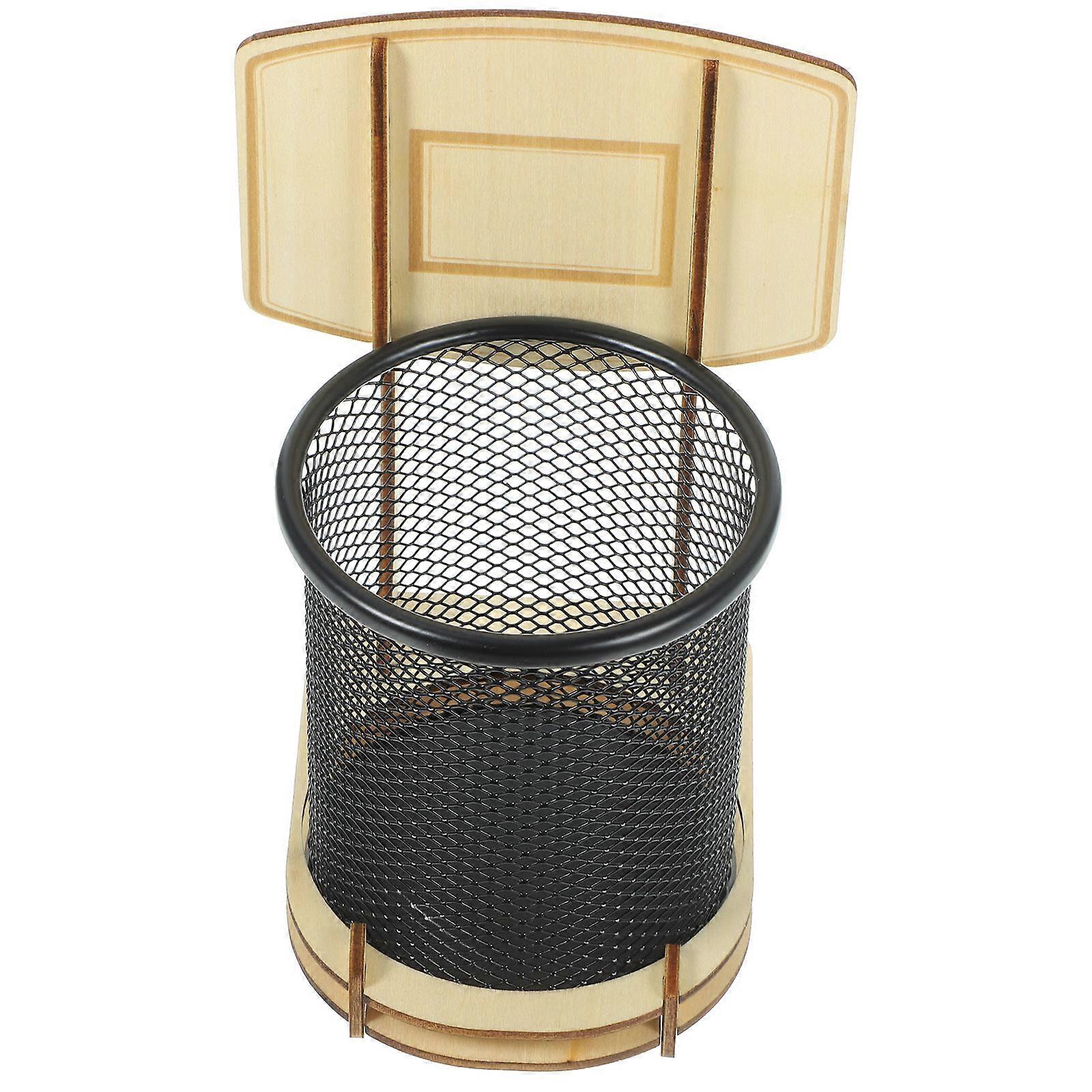 Multi-Function Wooden Pen Holder for Office 2Pcs Pen Organizer Container