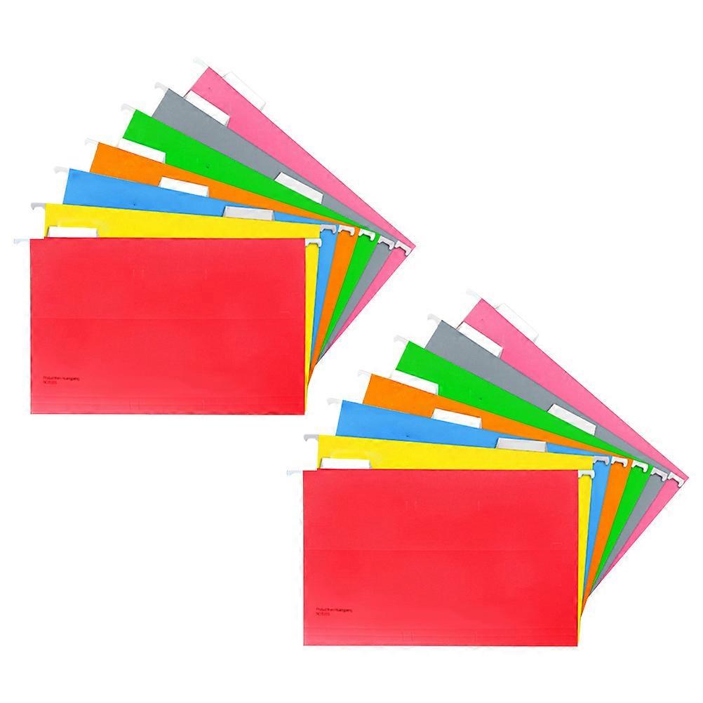 Assorted Color Suspension File Folder Document Organizer For Office Supplies Measuring 31.5X24.3Cm Featuring Design In 14Pcs