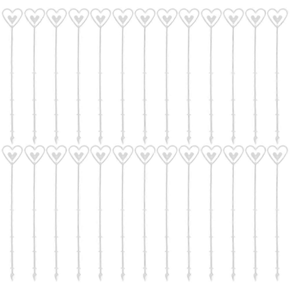 Transparent Heart Table Card Holders Flower Arrangement DIY Enthusiasts 9.1X1.5X0.1in Fork Design 100Pcs