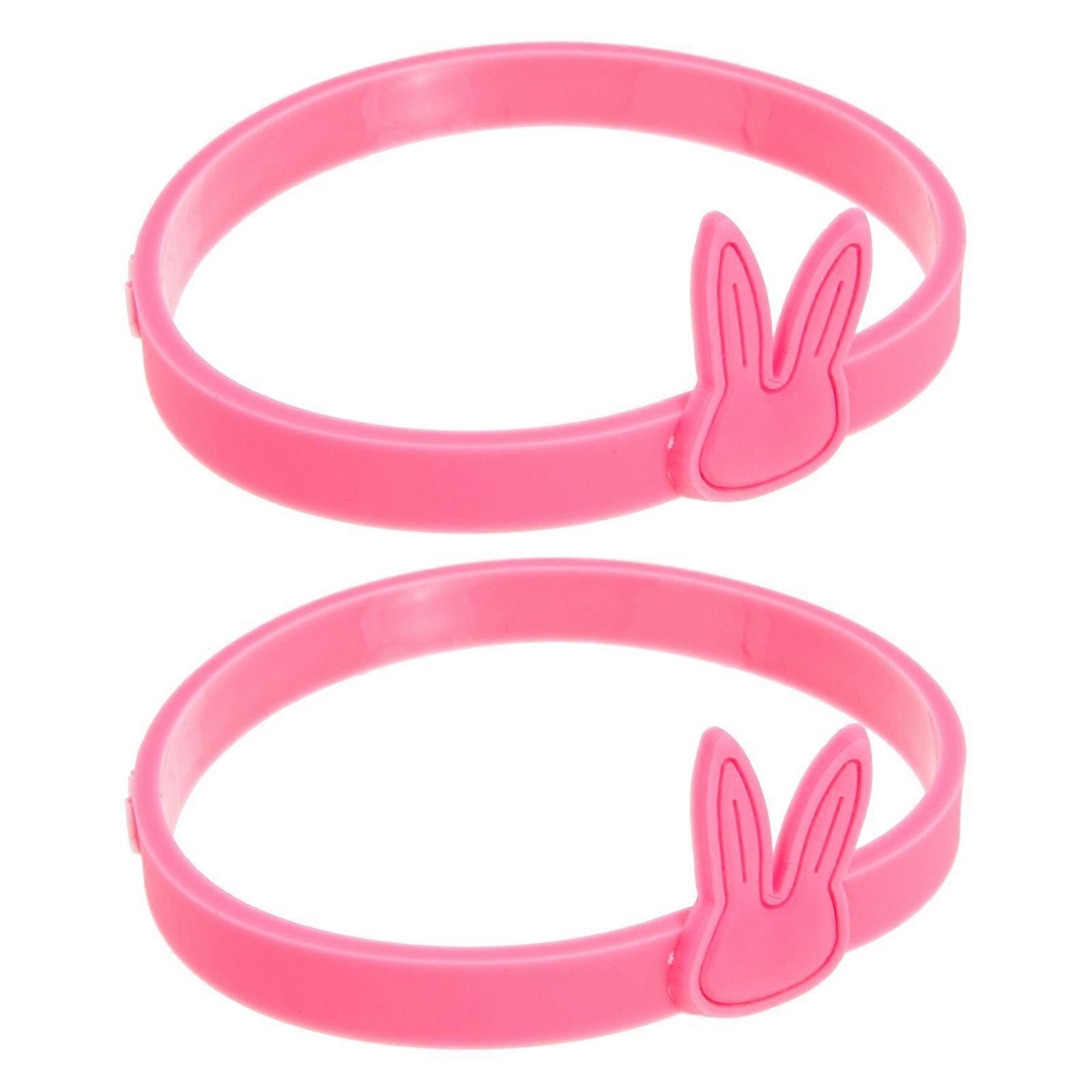 Hair Ties 4Pcs Pink Elastic Multi-Functional Ponytail Holder for Women