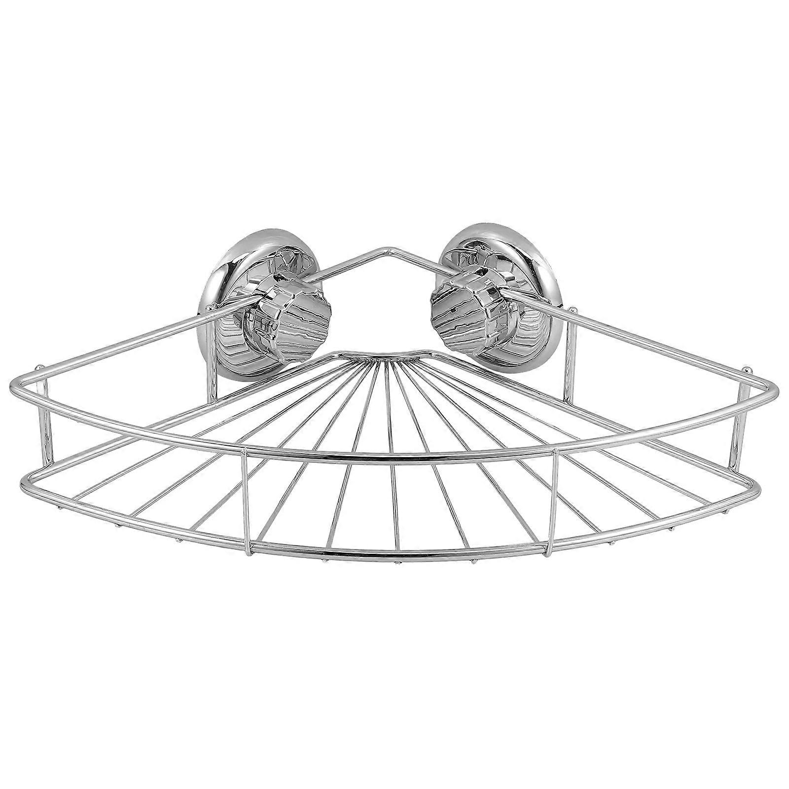 Fan-shaped Suction Cup Storage Rack For Bathroom Accessories Designed For Easy Installation And Organizing With 1Pcs