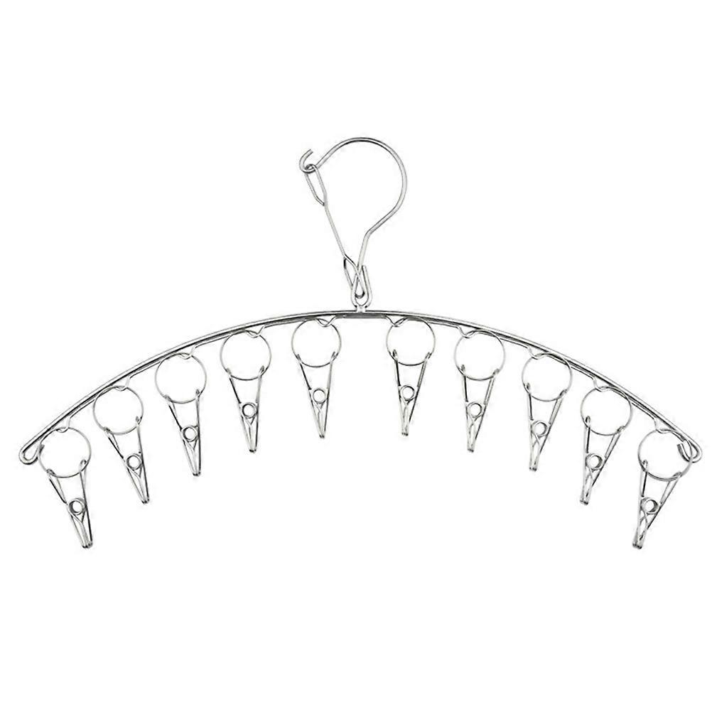 Stainless Steel Socks Hanger 2Pcs Silver Versatile Usage Laundry Drying Hanger for Clothes Hanging