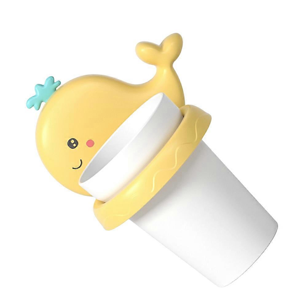 Cute Toothbrush Holders Whale Shape Wall Mounted Easy to Install Yellow 1Pack