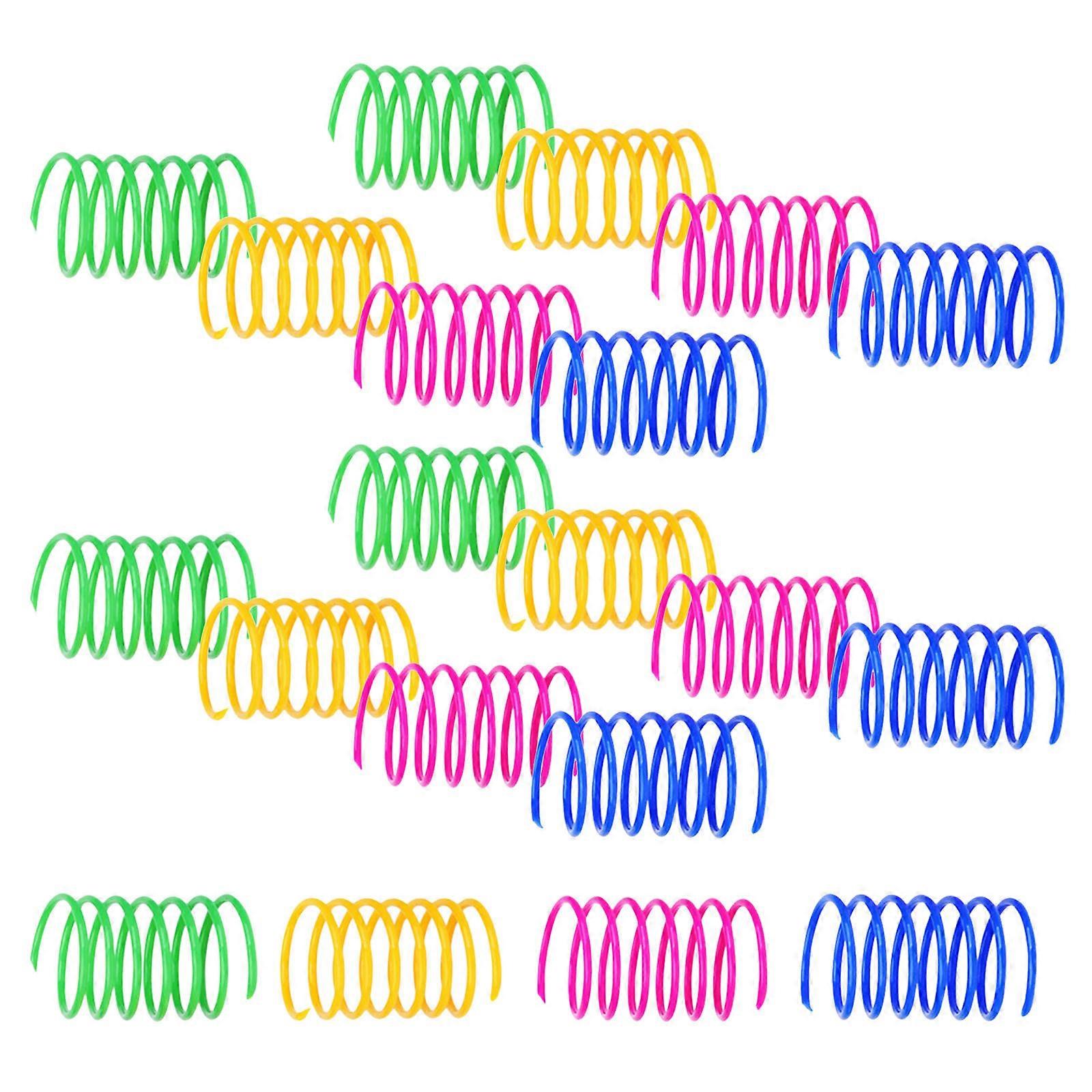 Cat Spring Toys 80 Pcs Interactive Toys For Cats Indoor Play Assorted Color High Density Rubber Durable For Use
