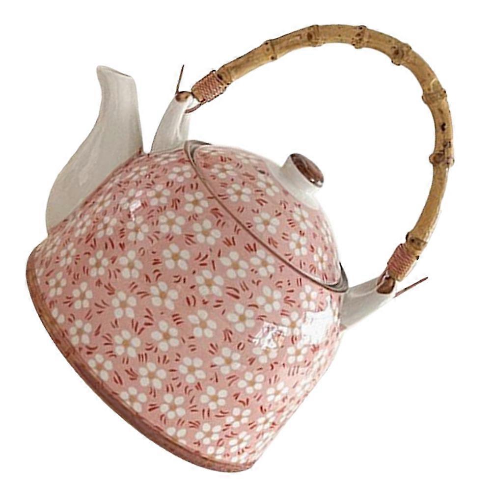 Vintage Ceramic Tea Kettle for Home Kitchen Use Pink