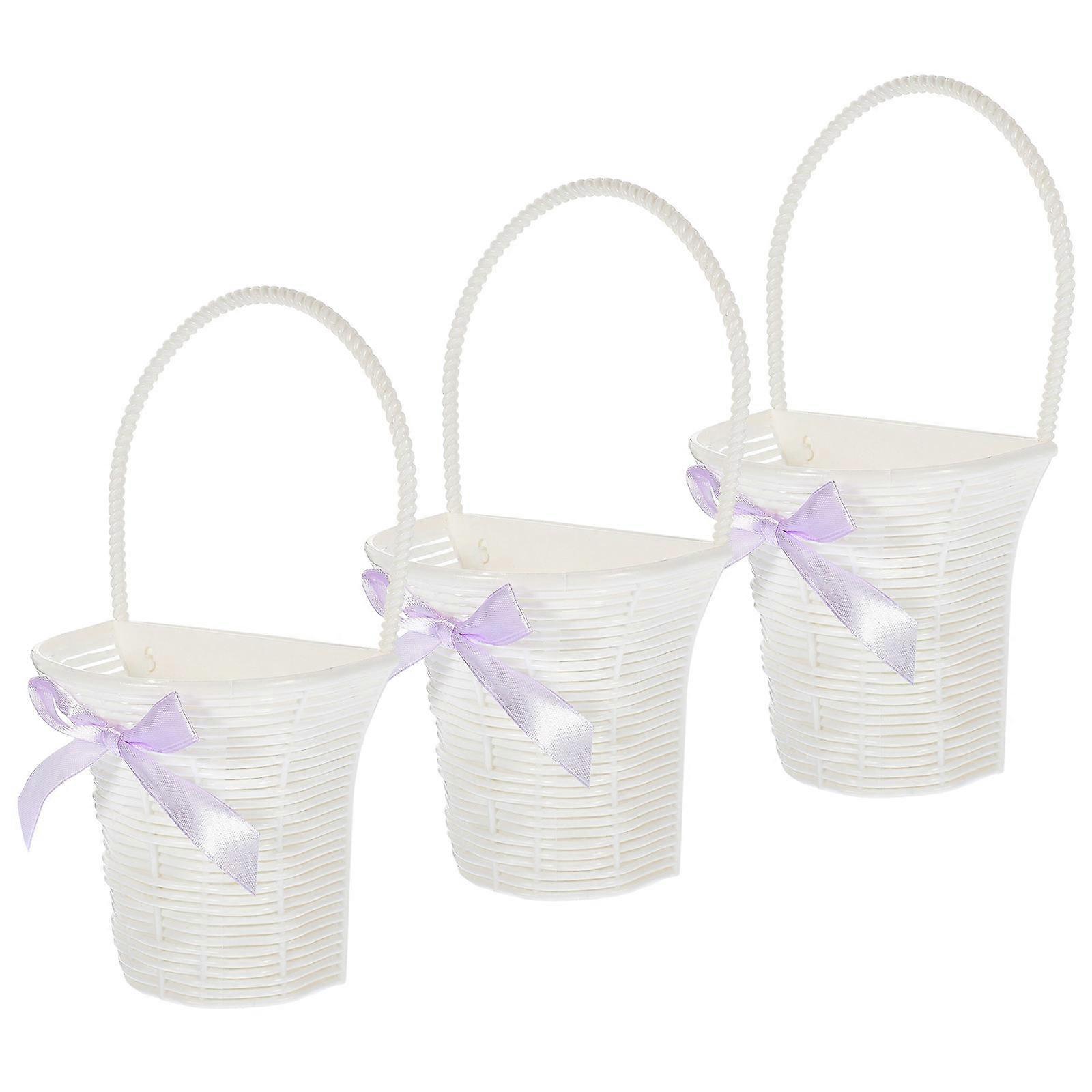 Hanging Flower Baskets Imitation Rattan Woven Planter for Flower Arrangement 9Pcs