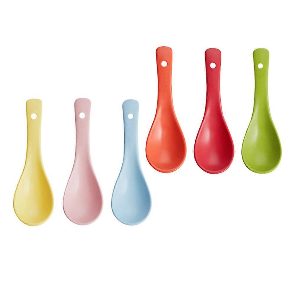 Ceramic Spoon Portable Porridge Spoons for Home Use 24Pcs Food Serving Scoops