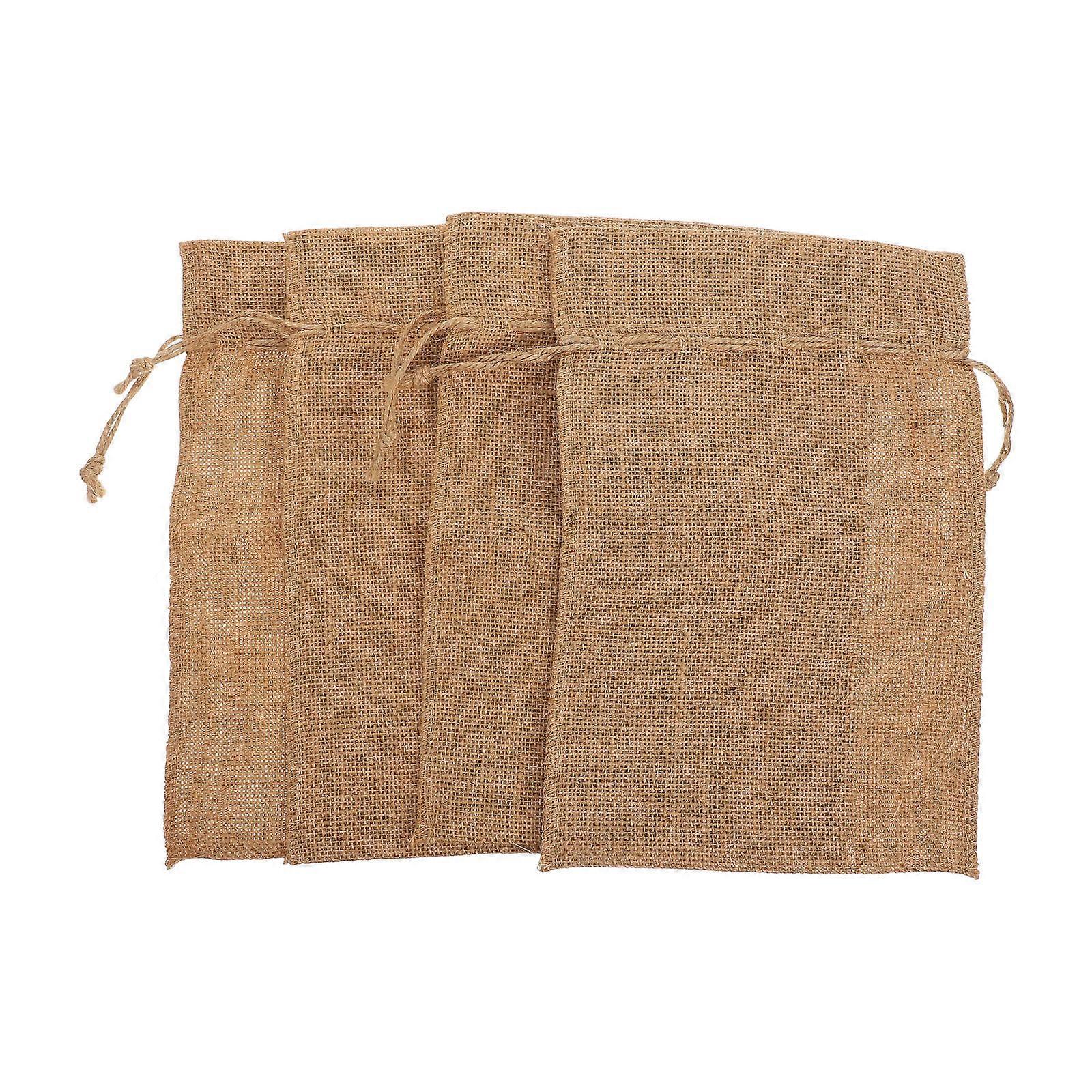 Handmade Linen Burlap Drawstring Bags for Storage 16Pcs Natural Party Favor