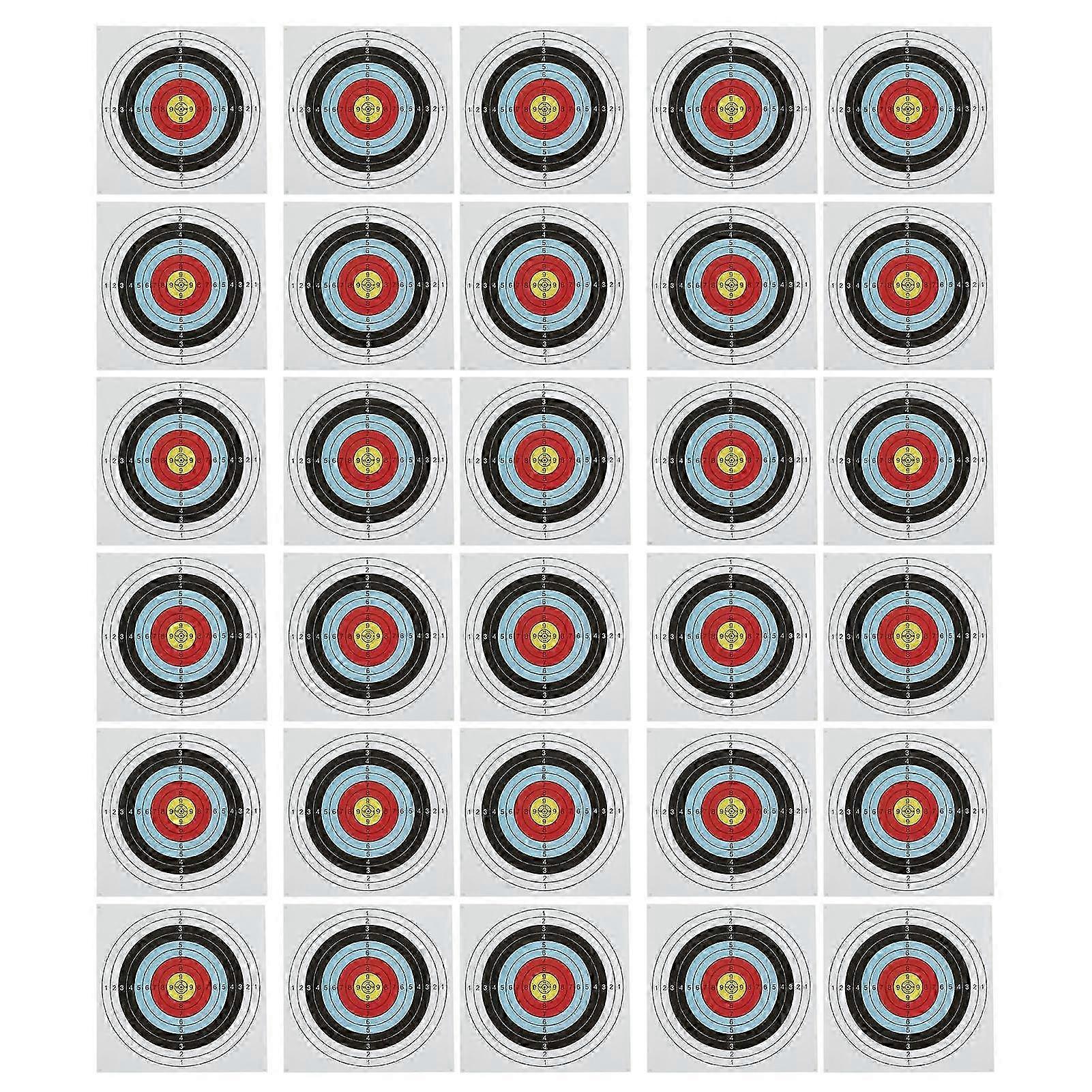 30 Pack 60cm Archery Target Paper Full Ring Archery Compound Anti Curve Bows and Arrows Competitive Target Paper 2025