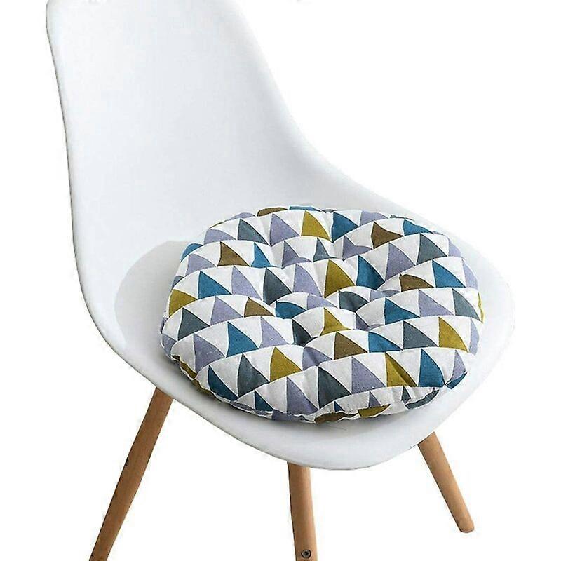 Soft Printed Chair Cushion Class Office Chair Pad 40x40cm Round Triangle Multicolor，