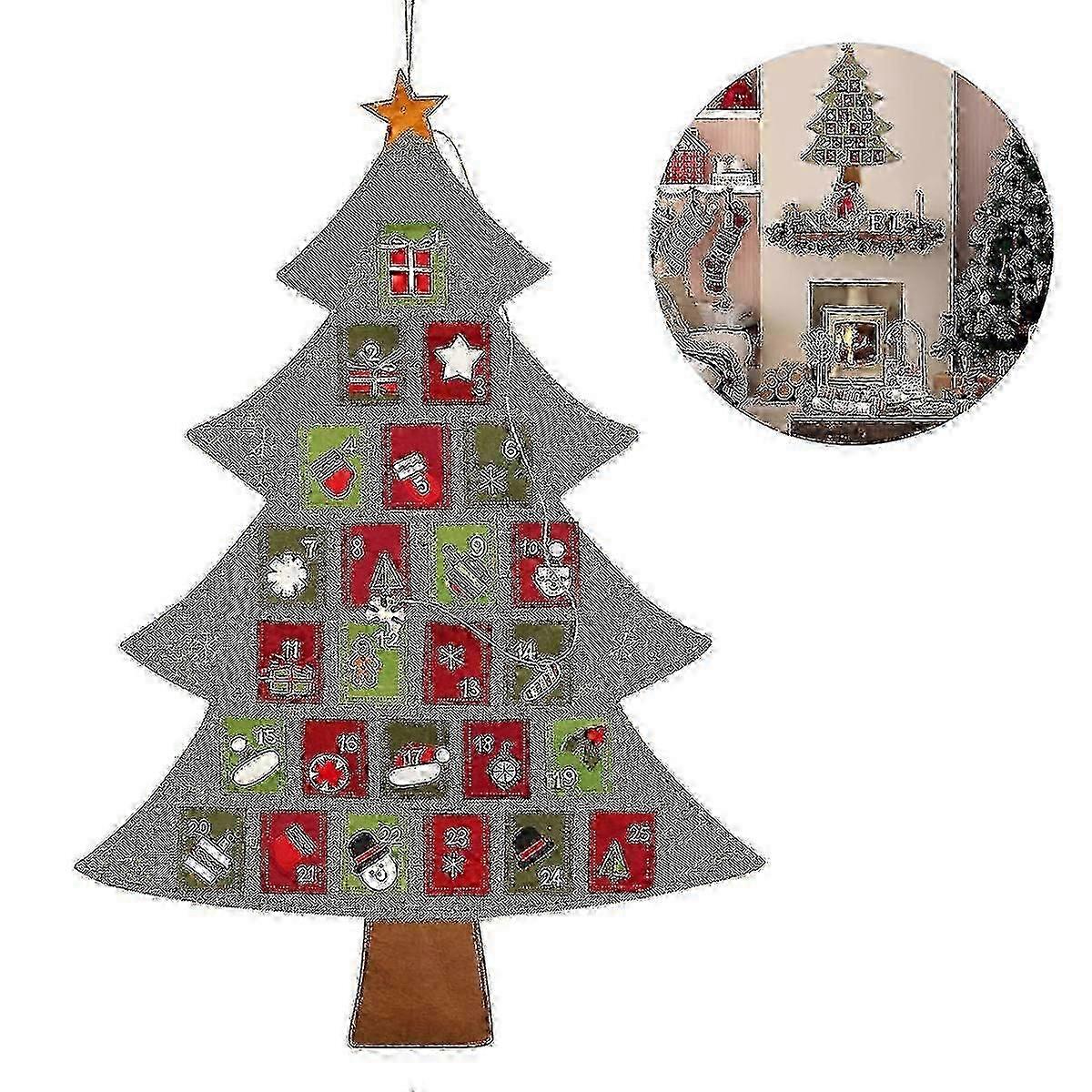 Fabric Advent Calendar Christmas Tree Advent Calendar Pockets Christmas Calendar Merry Christmas Tree Advent Calendar Zekai