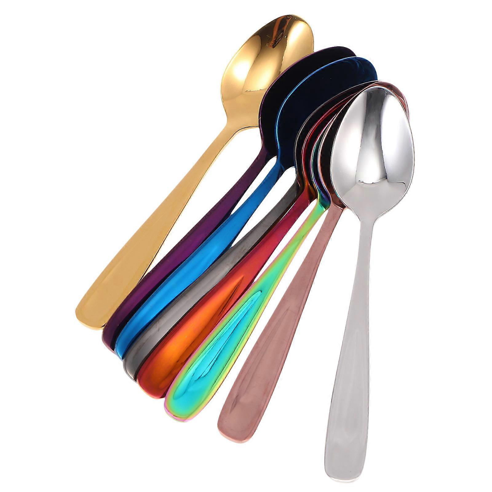 Assorted Color Dessert Spoons 8Pcs Serving Utensils Designed For General Household Users Suitable For Home Use And Daily Dining