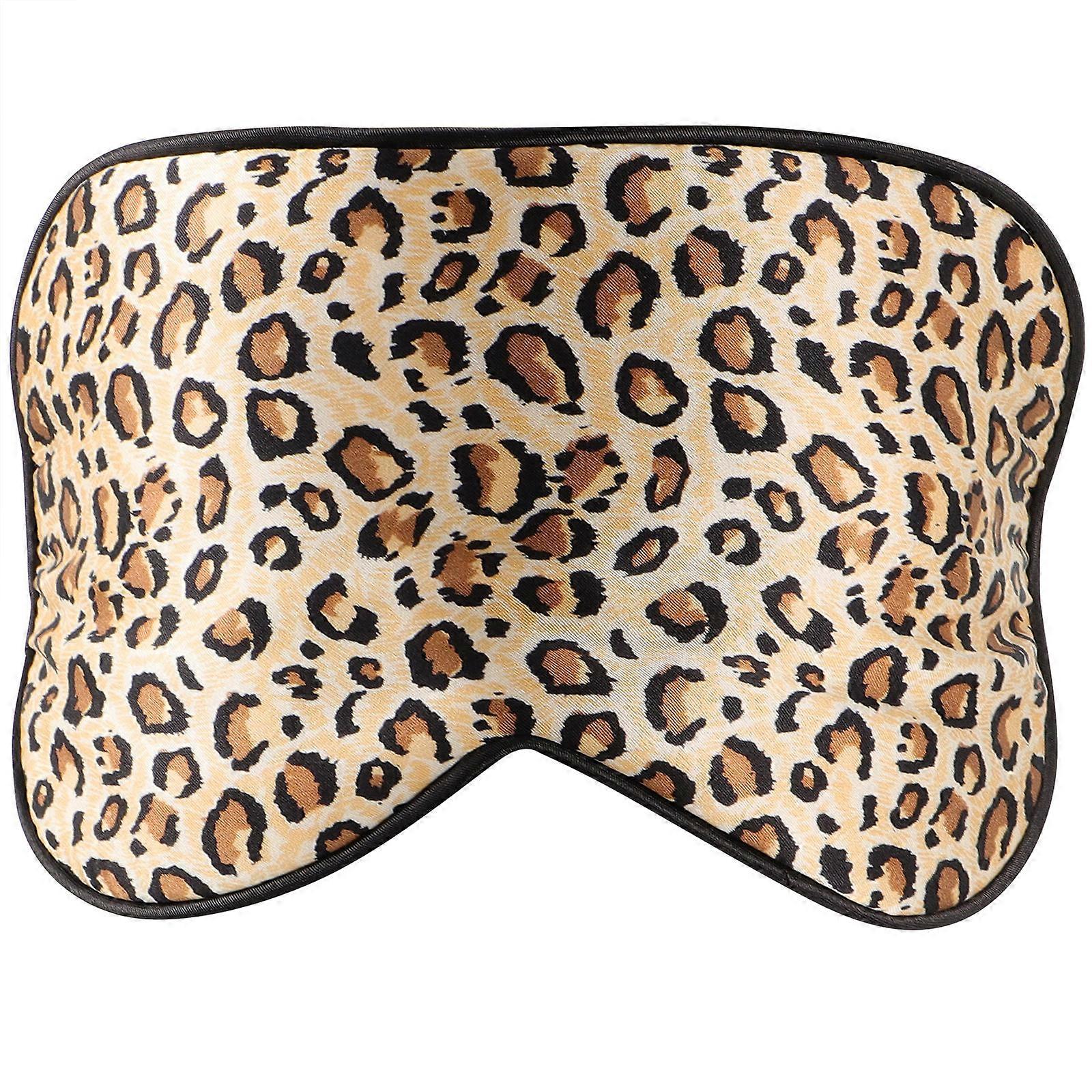 Leopard Print Eye Mask Adjustable Shading Blindfold For Travel Home Hotel Anywhere Light Blocking 1Pc